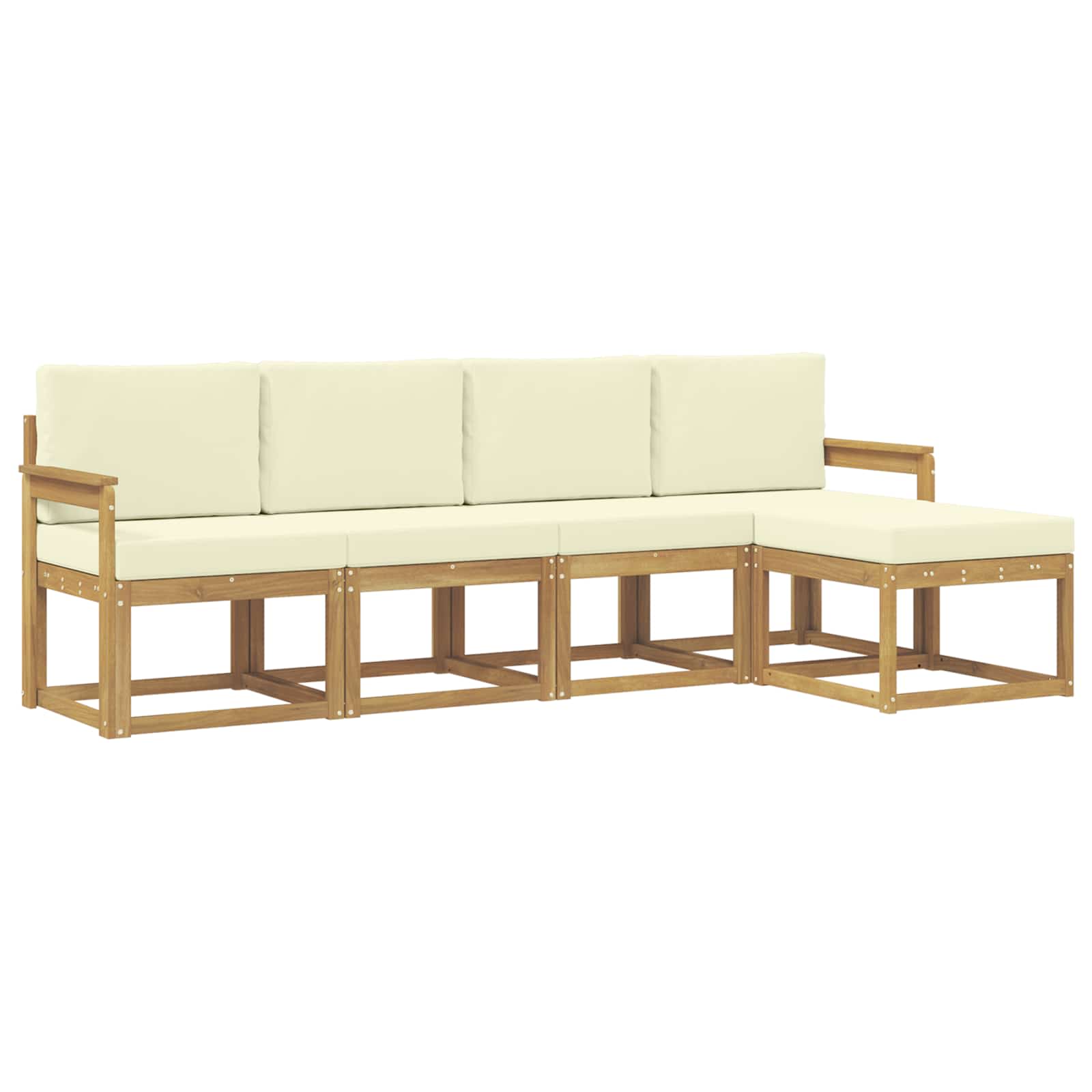 Set vanjskih sofa s jastukom 5 pcs Bijela i krem