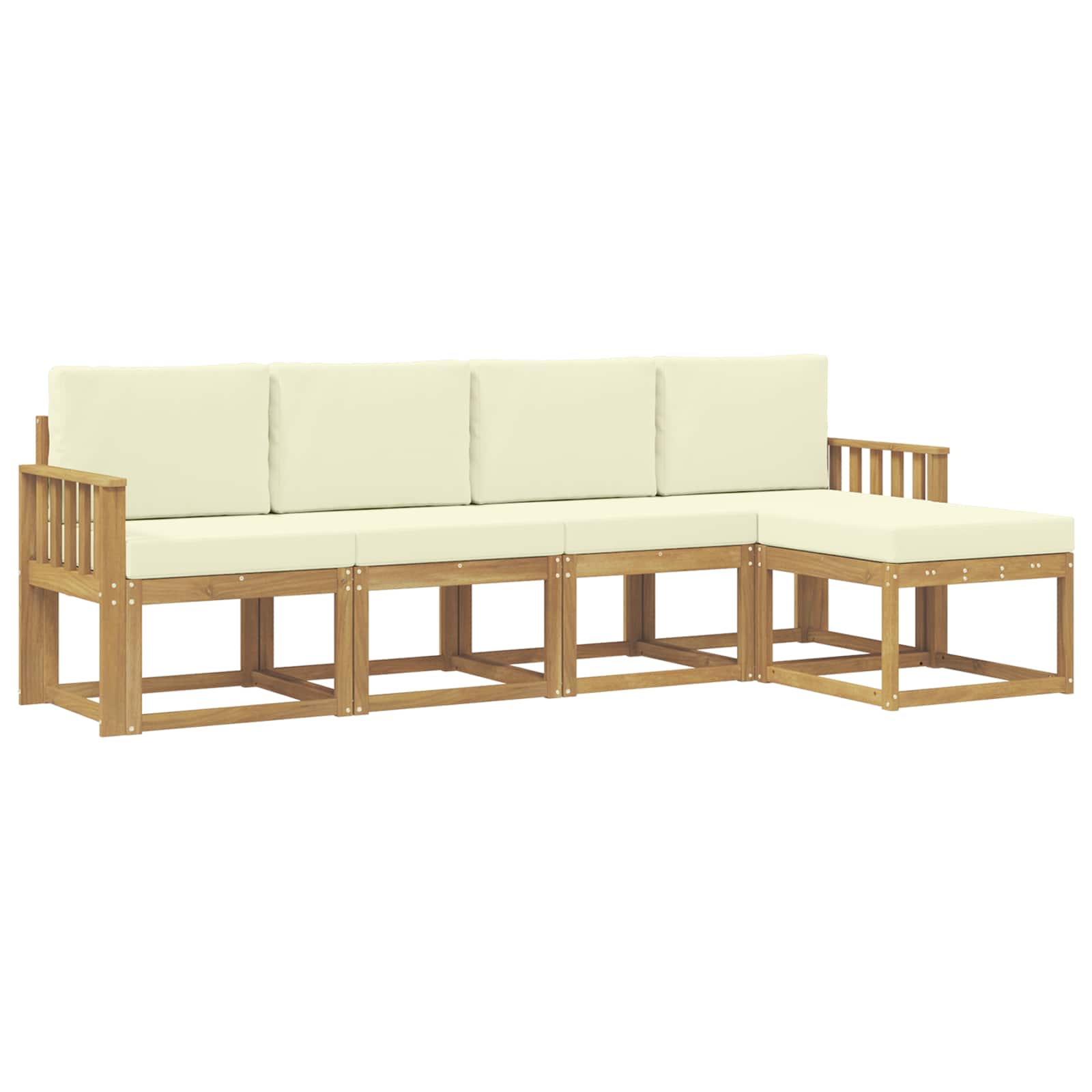 Set vanjskih sofa s jastukom 5 pcs Bijela i krem