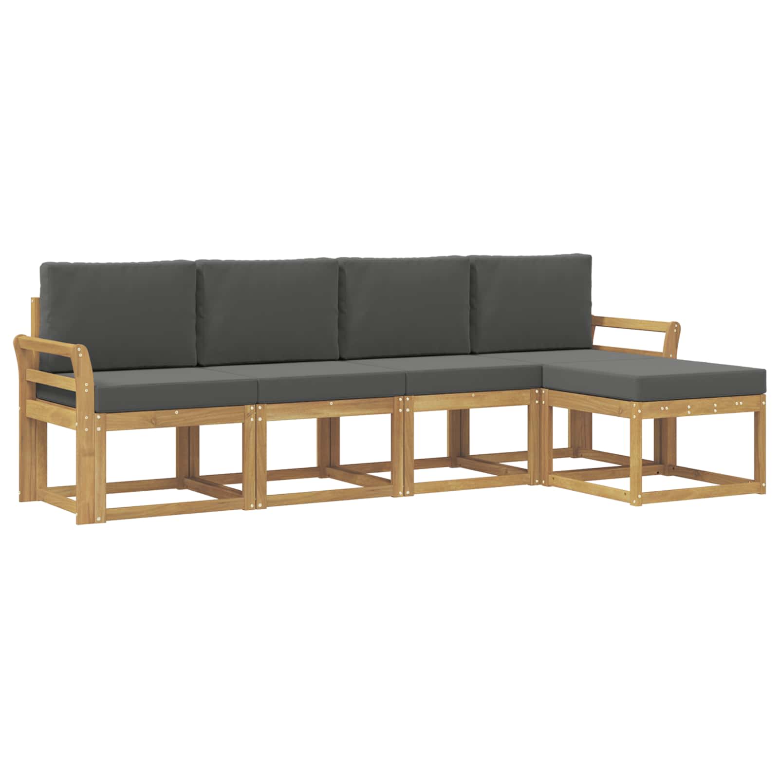 Set vanjskih sofa s jastukom 5 pcs Bijela i antracit