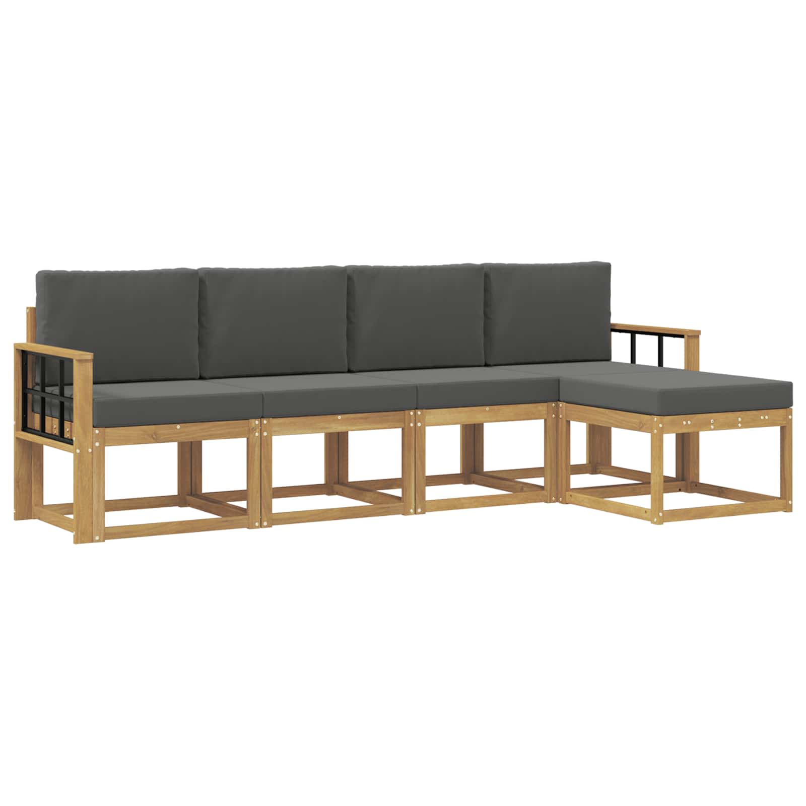 Set vanjskih sofa s jastukom 5 pcs Bijela i antracit