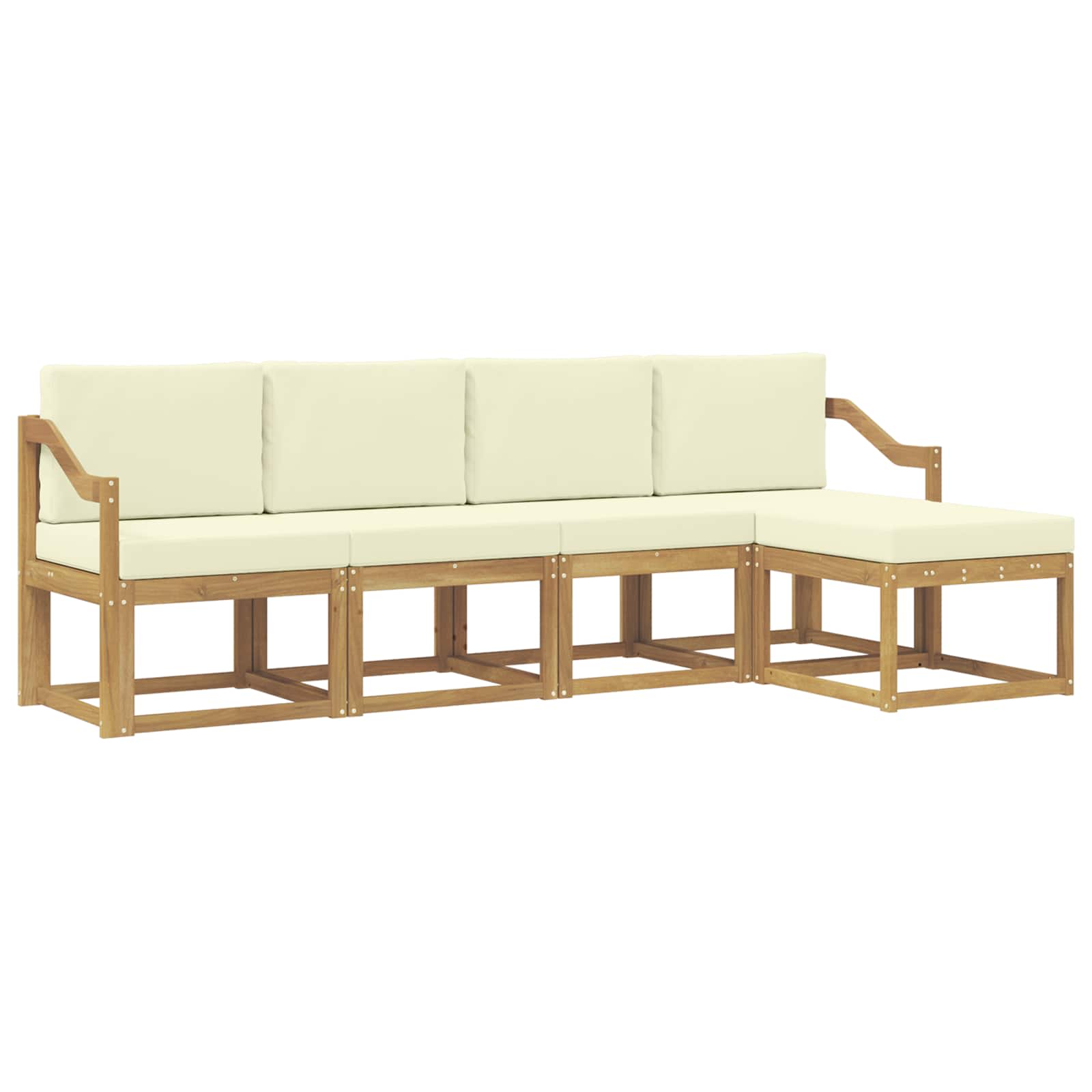 Set vanjskih sofa s jastukom 5 pcs Bijela i krem
