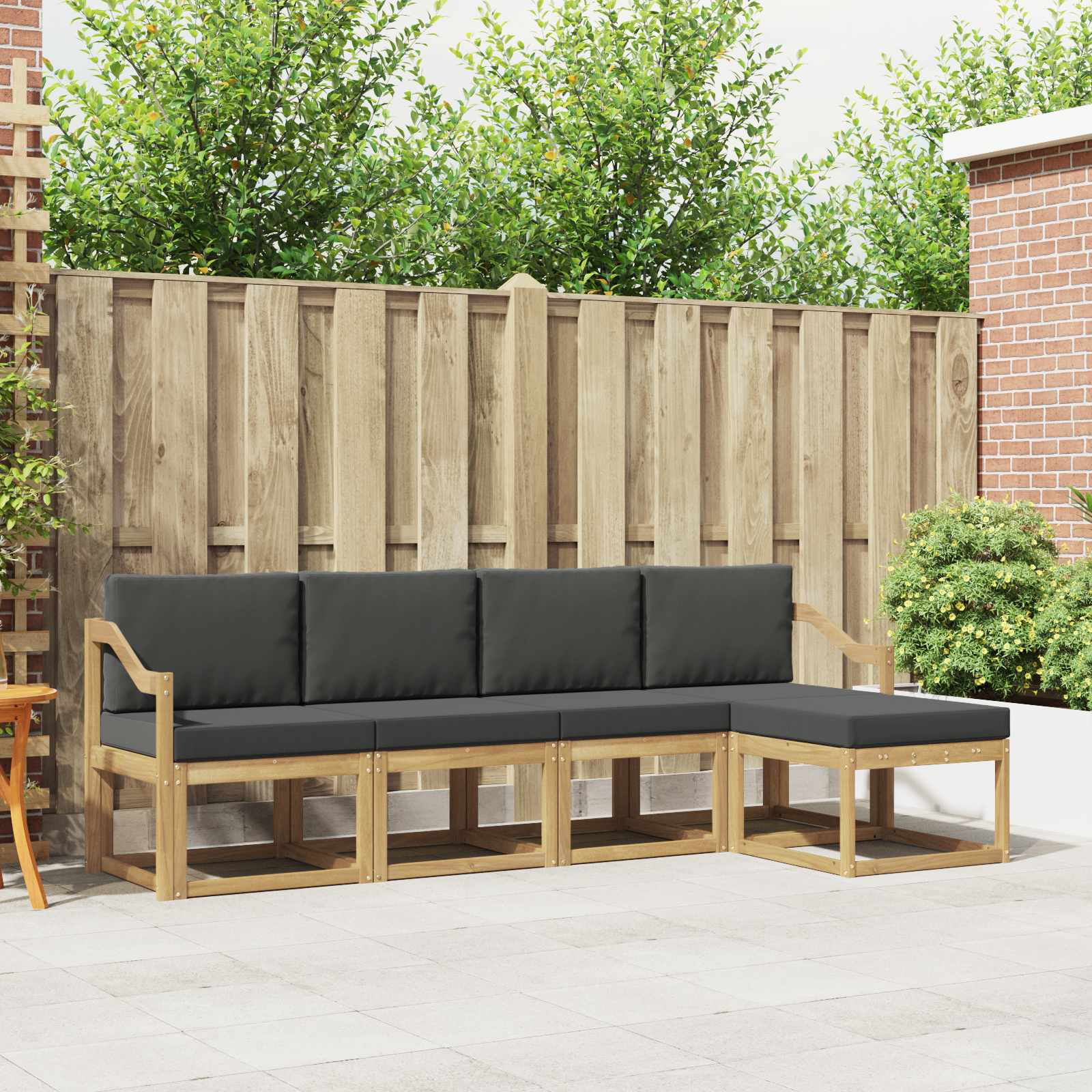 Set vanjskih sofa s jastukom 5 pcs Bijela i antracit