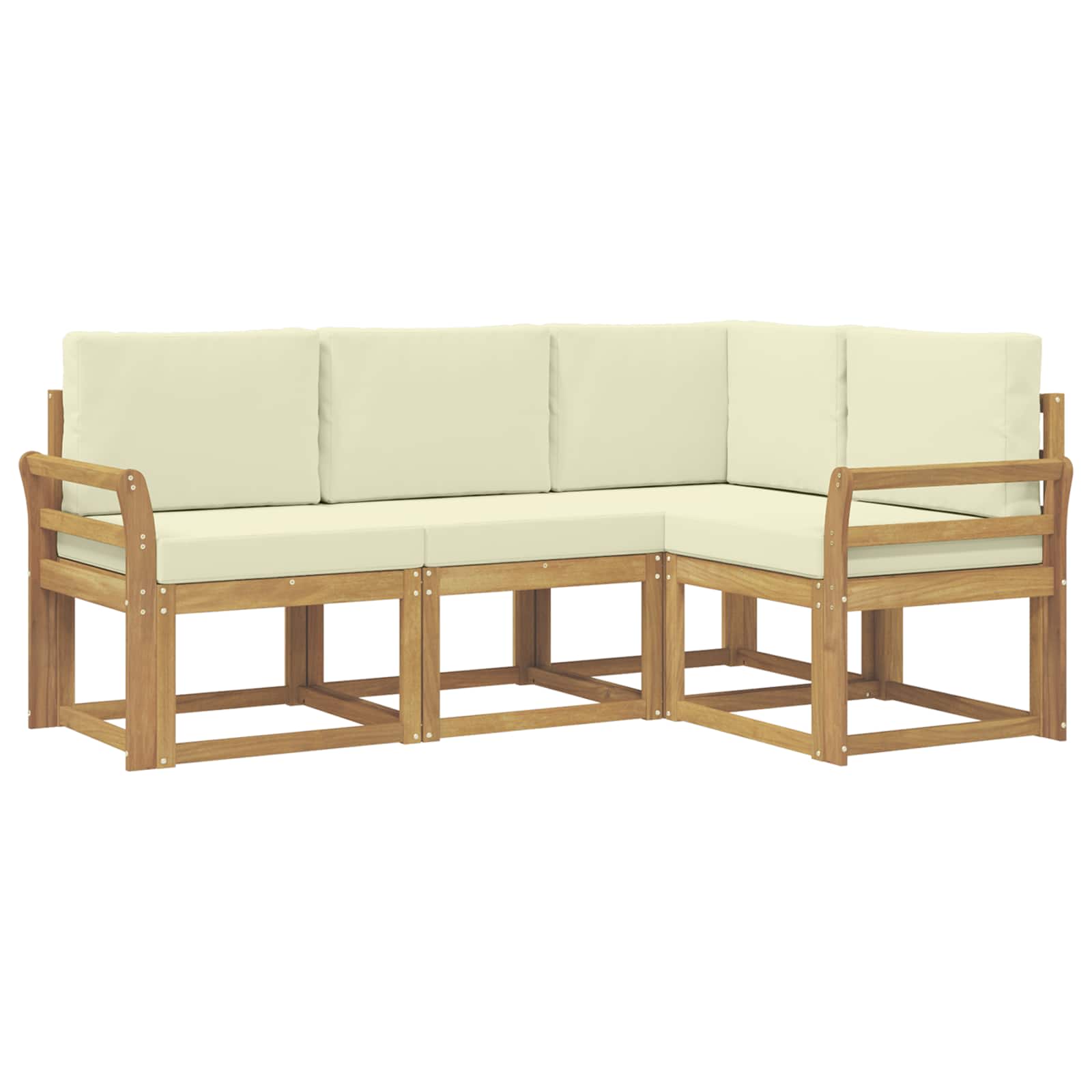 Set vanjskih sofa s jastukom 4 pcs Bijela i krem
