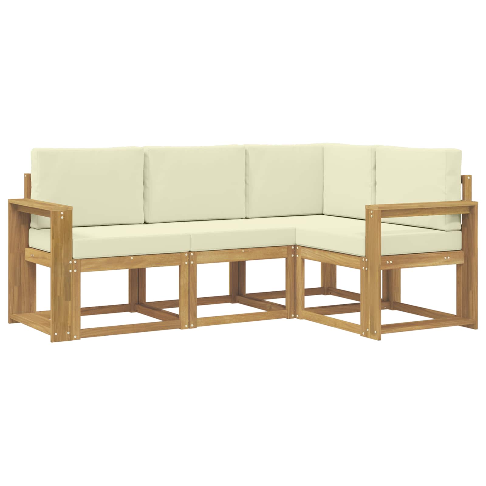 Set vanjskih sofa s jastukom 4 pcs Bijela i krem