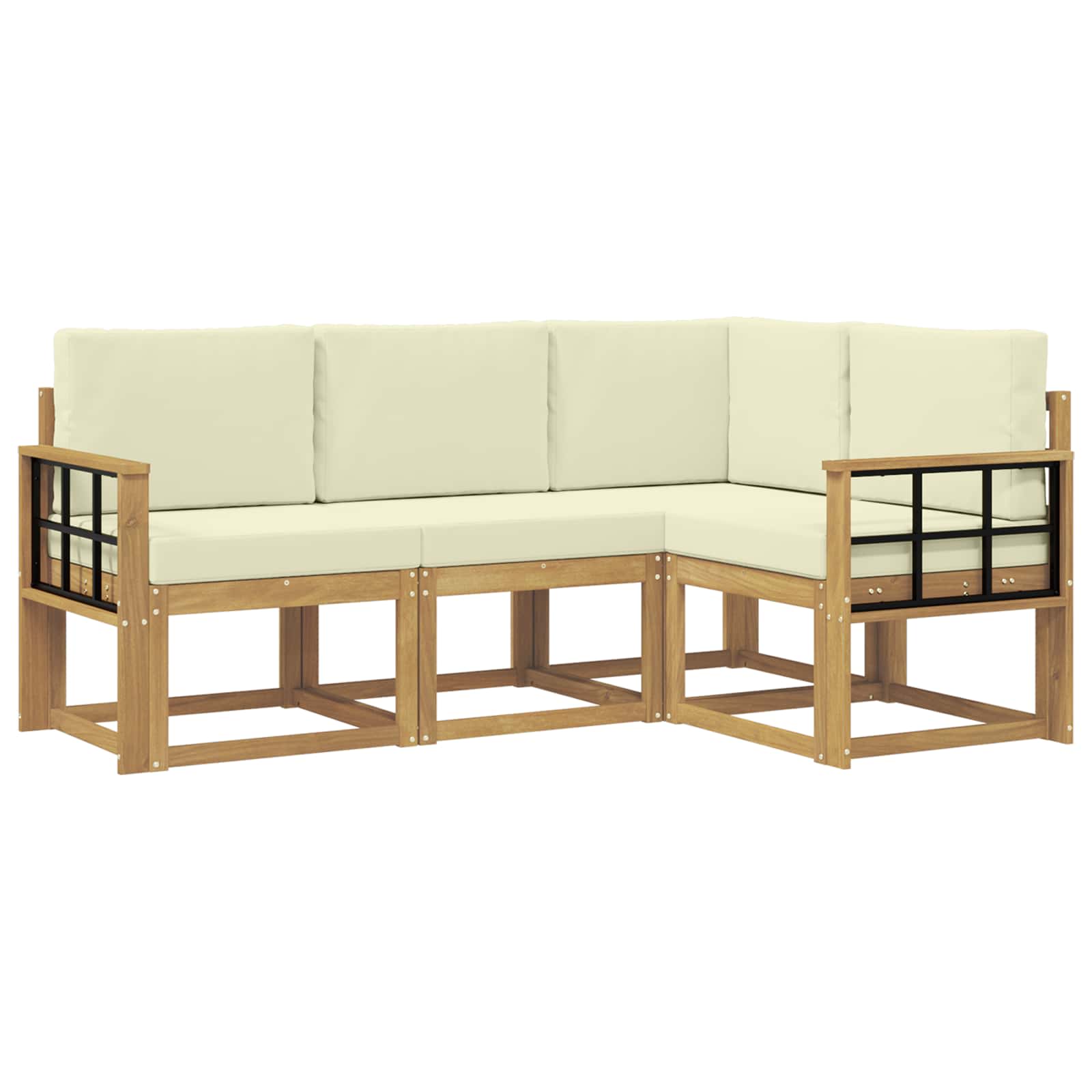 Set vanjskih sofa s jastukom 4 pcs Bijela i krem