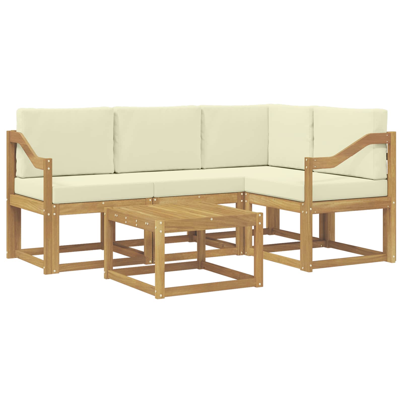 Set vanjskih sofa s jastukom 5 pcs Bijela i krem