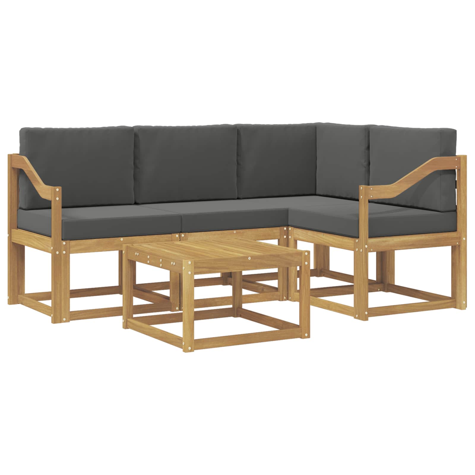 Set vanjskih sofa s jastukom 5 pcs Bijela i antracit