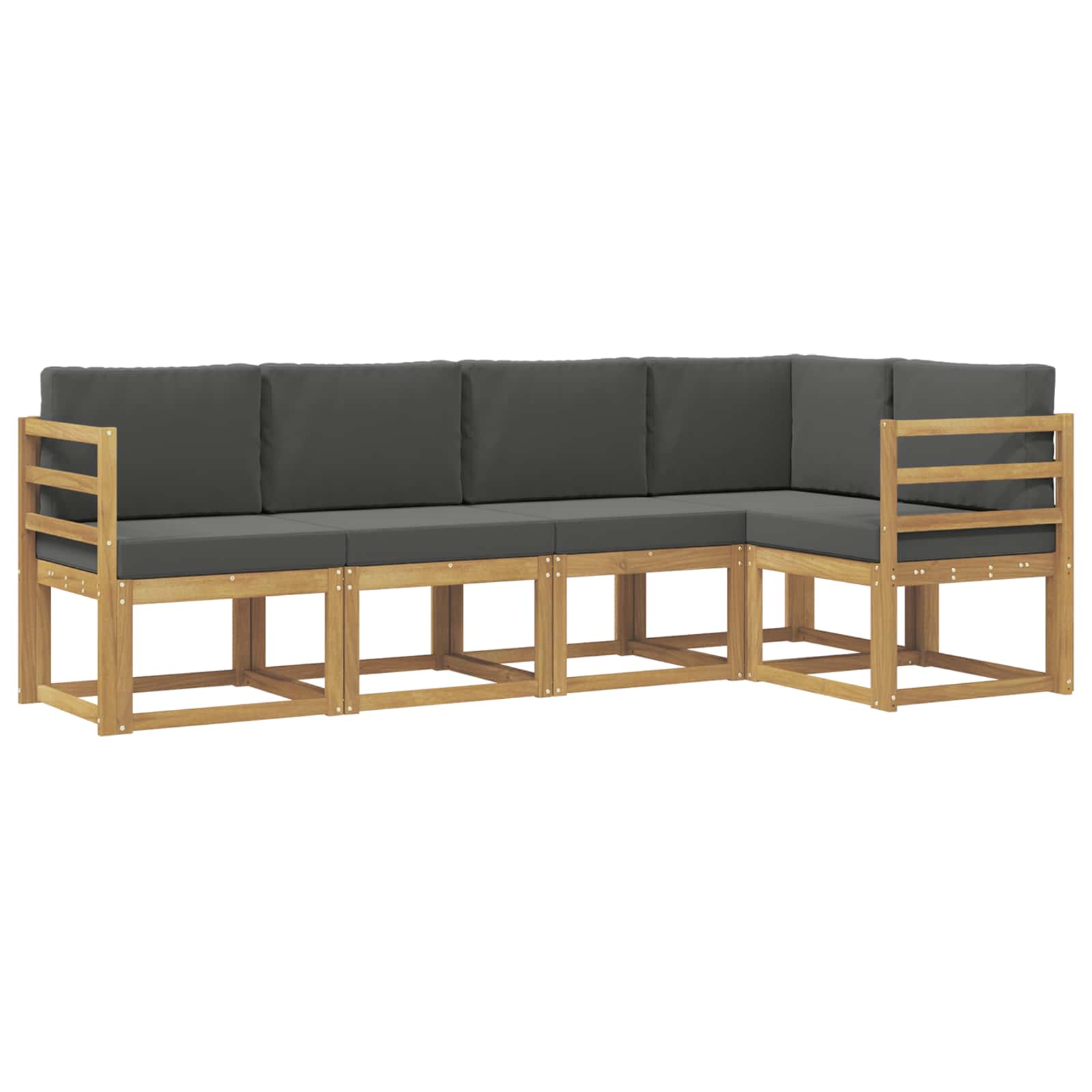 Set vanjskih sofa s jastukom 5 pcs Bijela i antracit