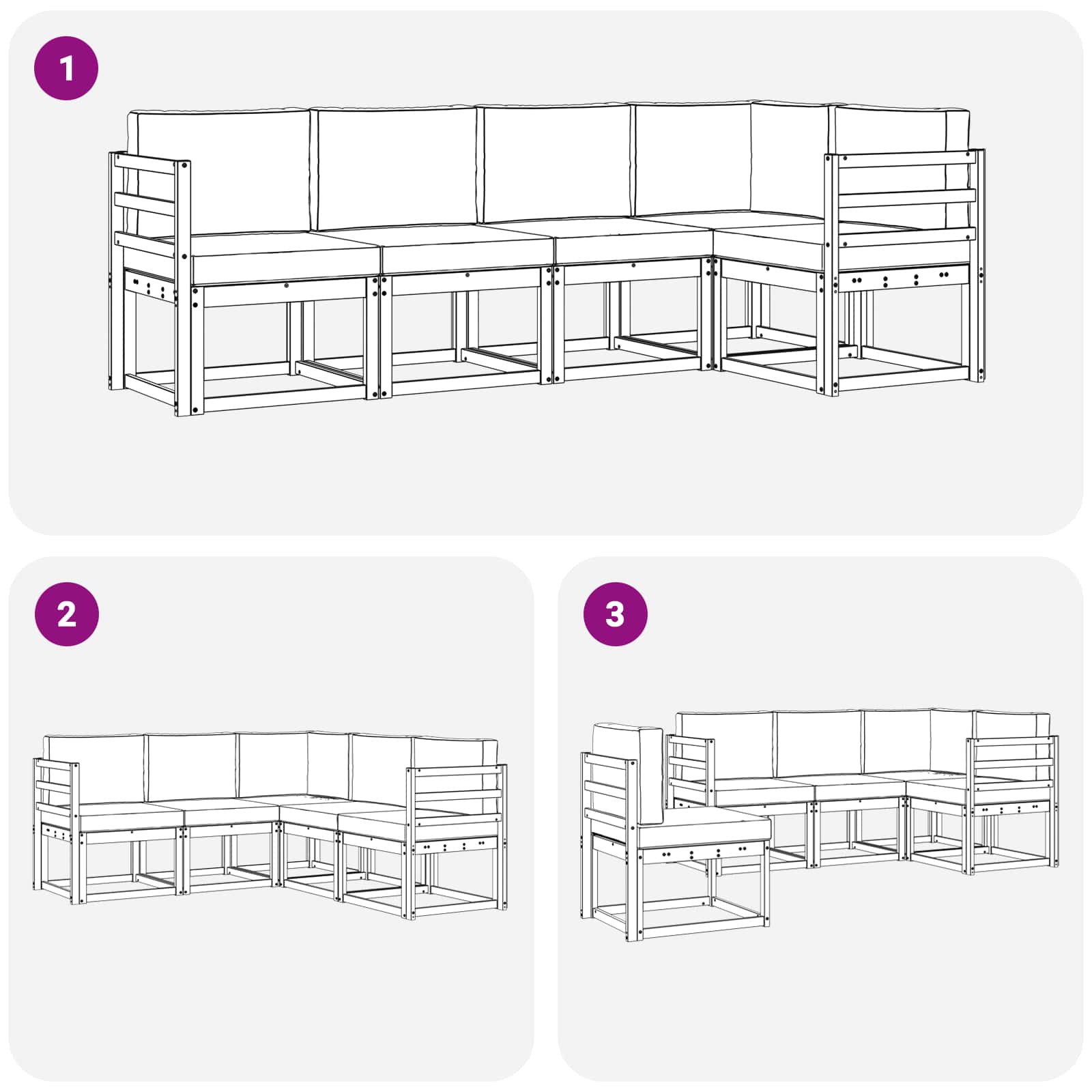 Set vanjskih sofa s jastukom 5 pcs Bijela i antracit