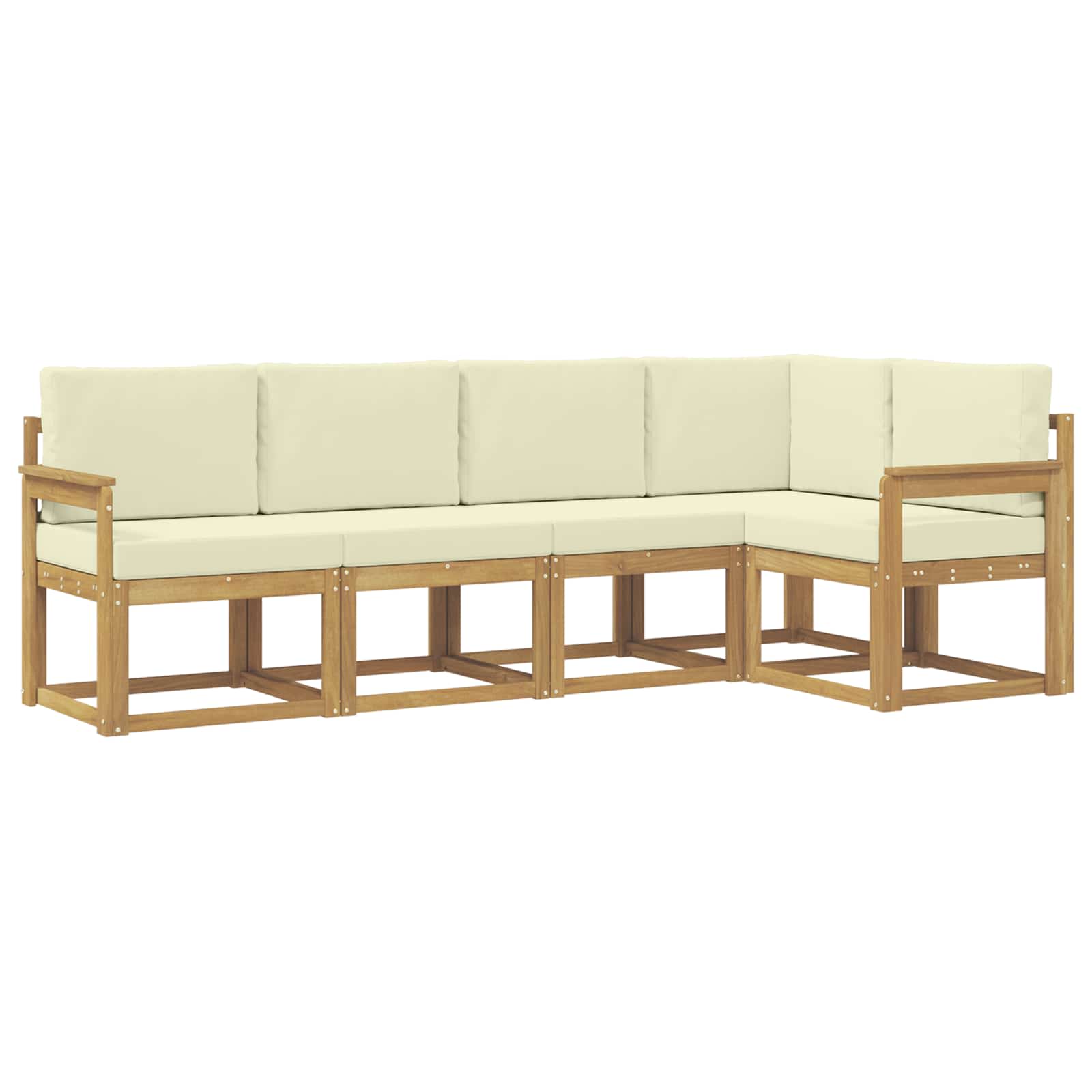 Set vanjskih sofa s jastukom 5 pcs Bijela i krem