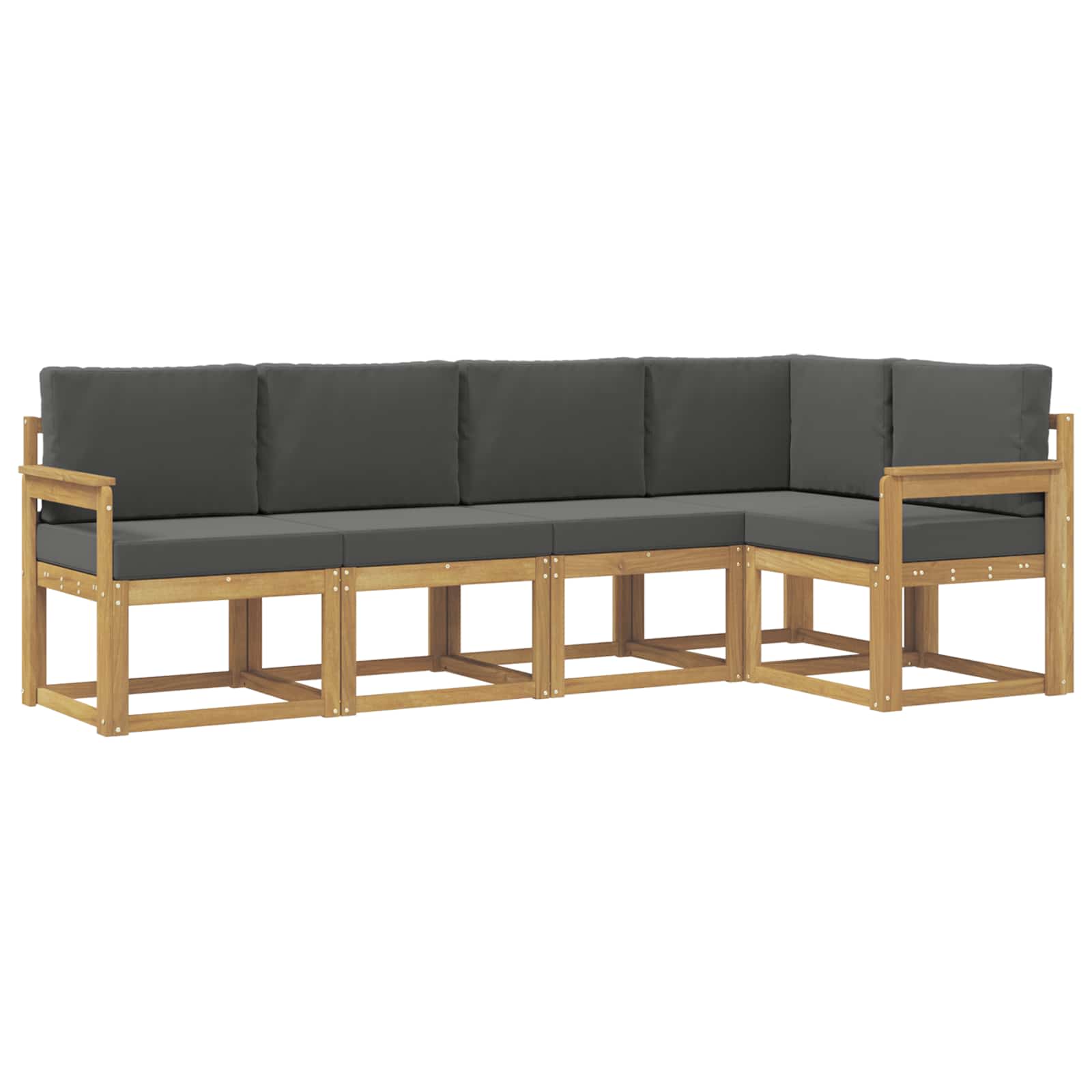 Set vanjskih sofa s jastukom 5 pcs Bijela i antracit