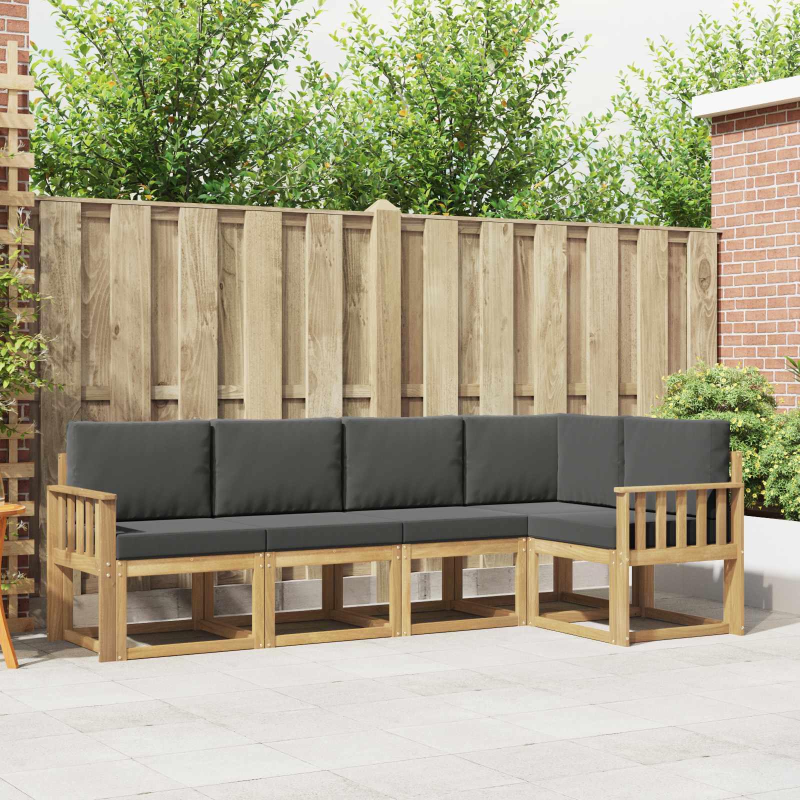 Set vanjskih sofa s jastukom 5 pcs Bijela i antracit