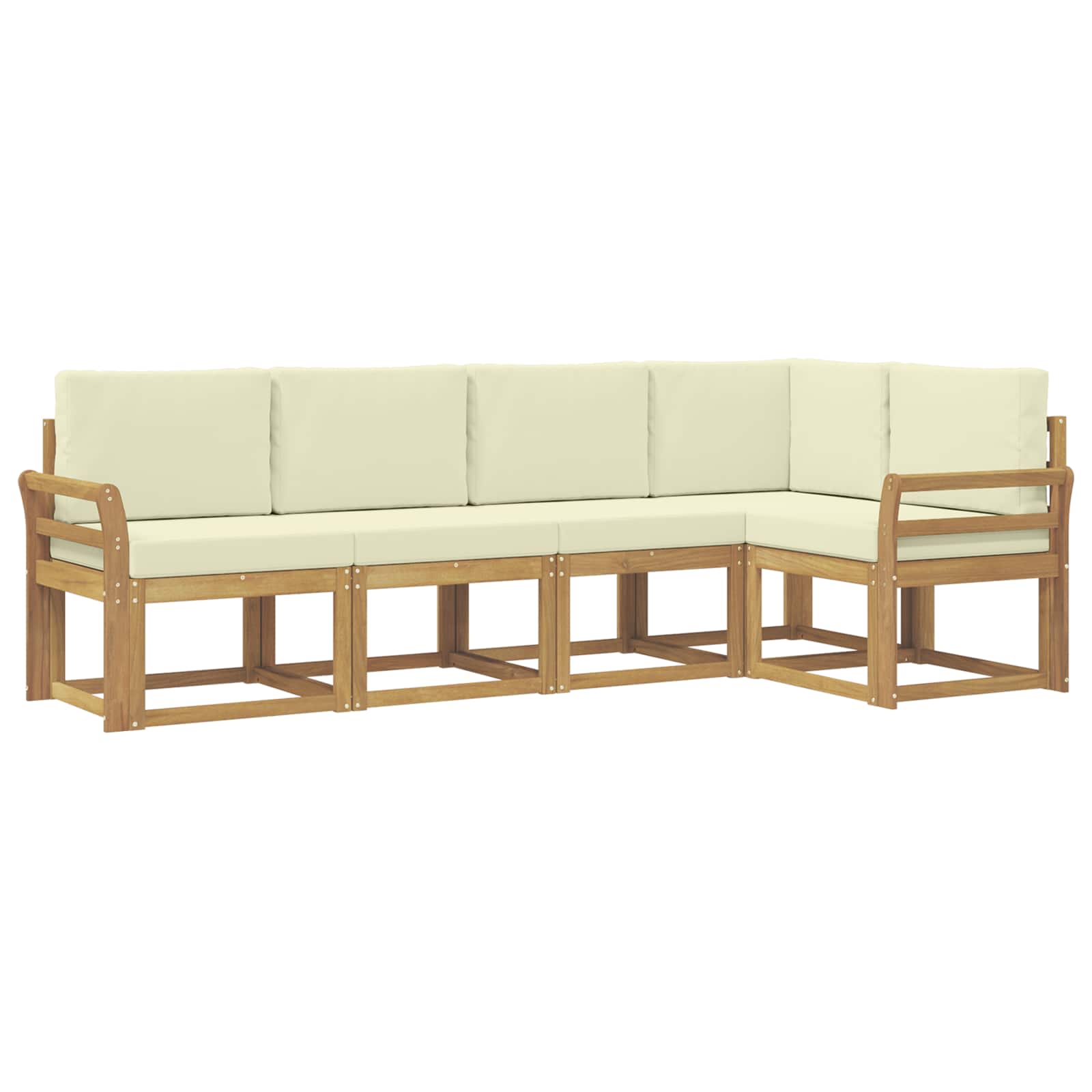 Set vanjskih sofa s jastukom 5 pcs Bijela i krem