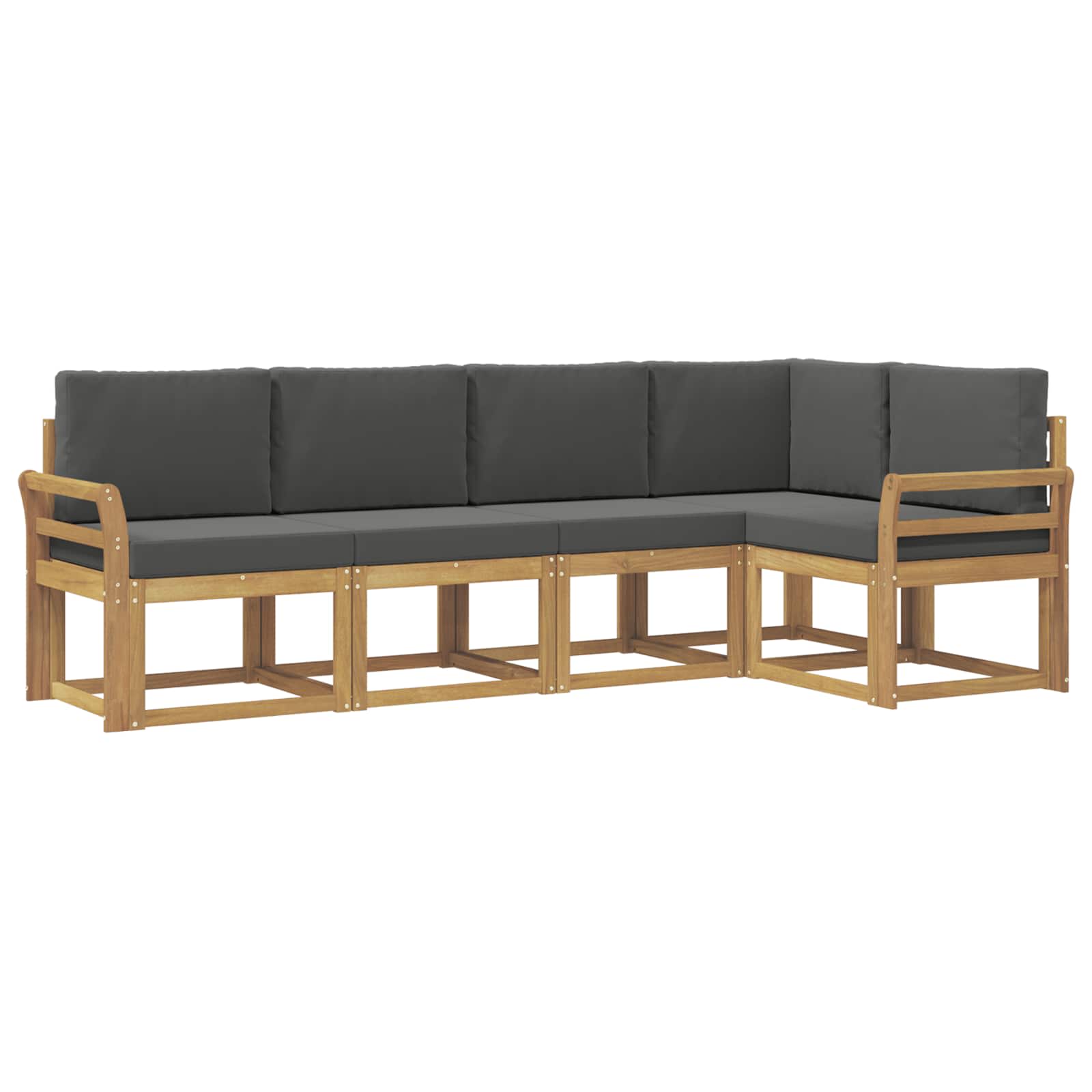 Set vanjskih sofa s jastukom 5 pcs Bijela i antracit