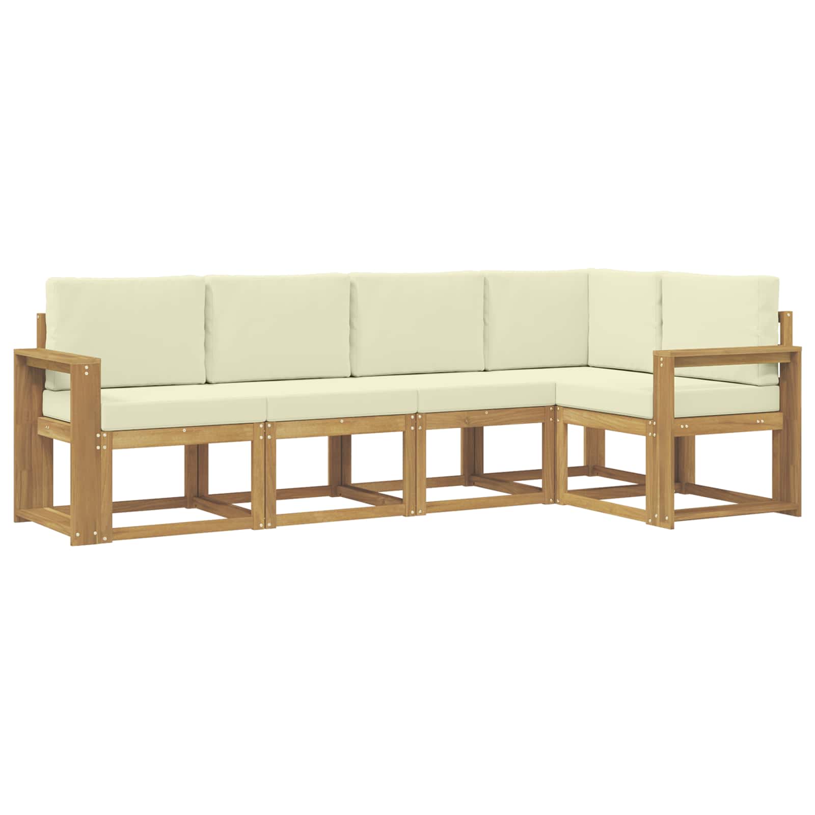 Set vanjskih sofa s jastukom 5 pcs Bijela i krem