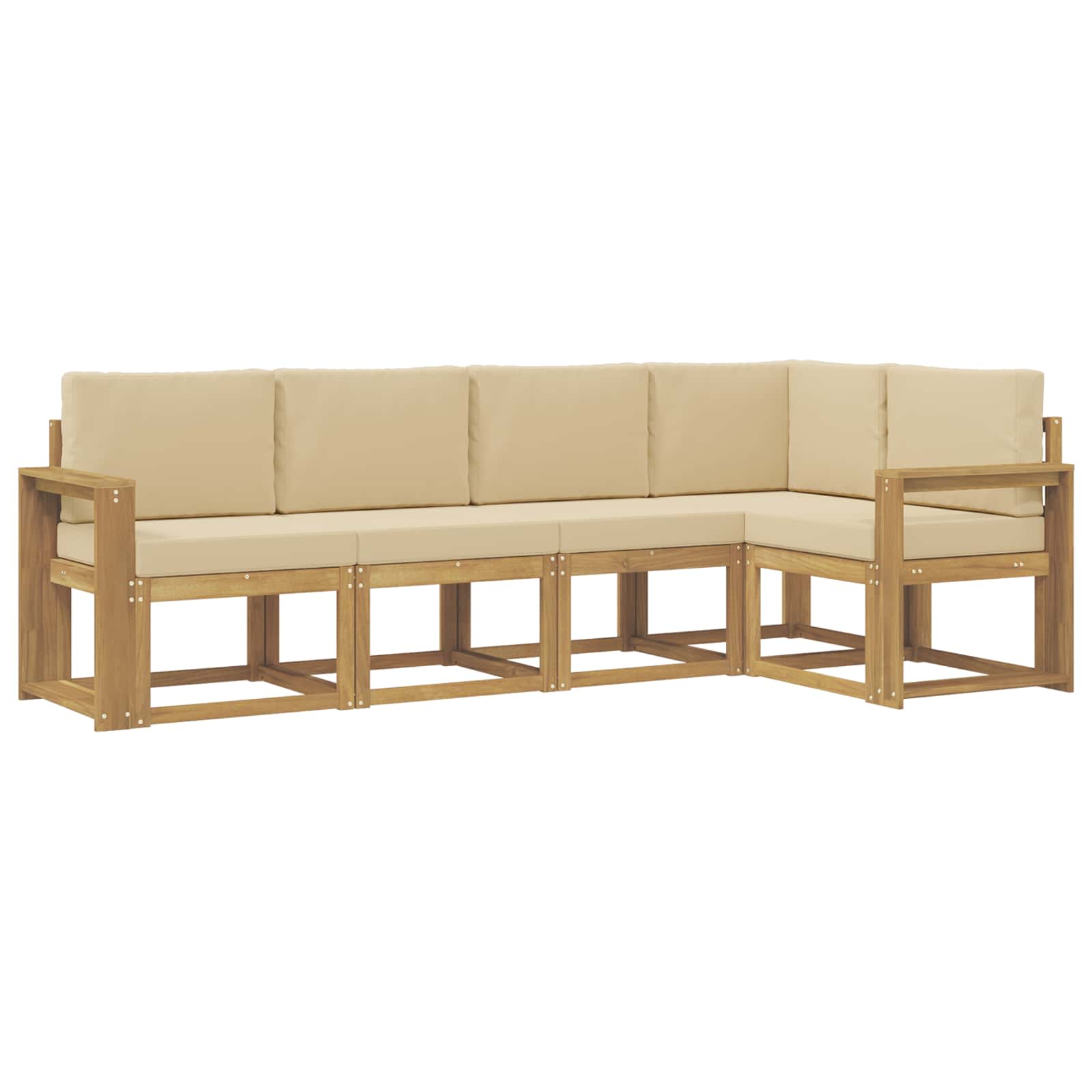 Set vanjskih sofa s jastukom 5 pcs Bijela i bež