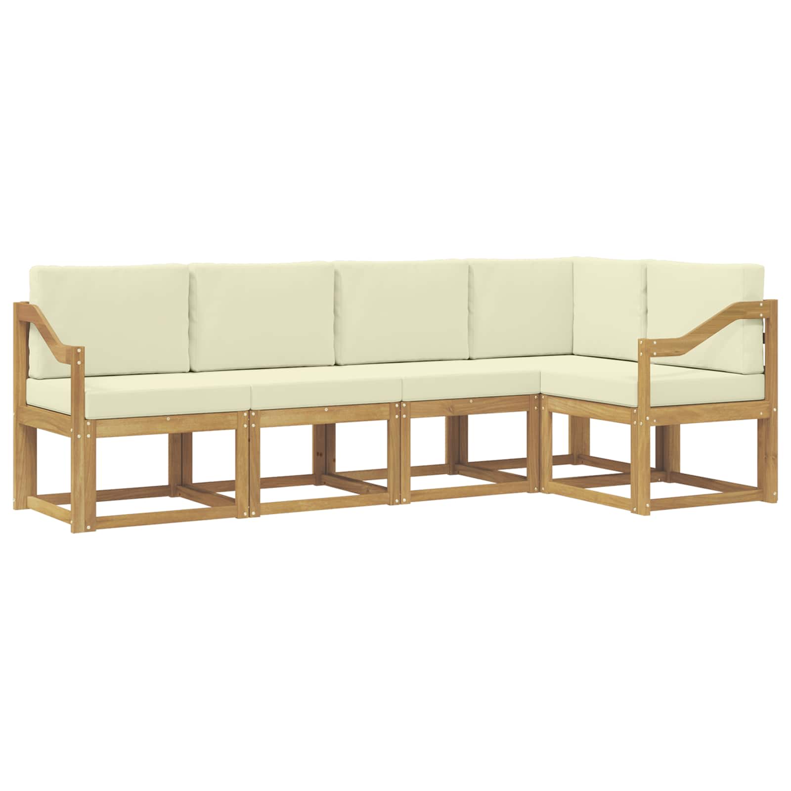 Set vanjskih sofa s jastukom 5 pcs Bijela i krem
