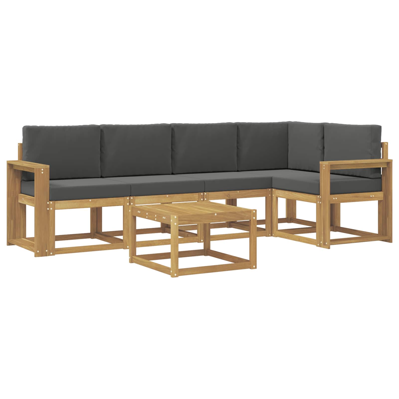 Set vanjskih sofa 6 pcs Bijela i antracit Čvrsto drvo akacije