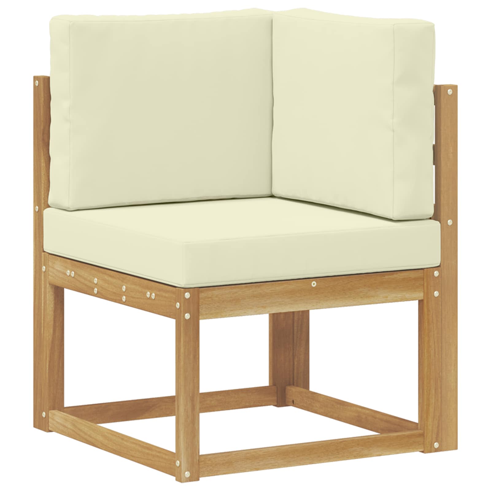 Set vanjskih sofa 6 pcs Bijela i krem Čvrsto drvo akacije