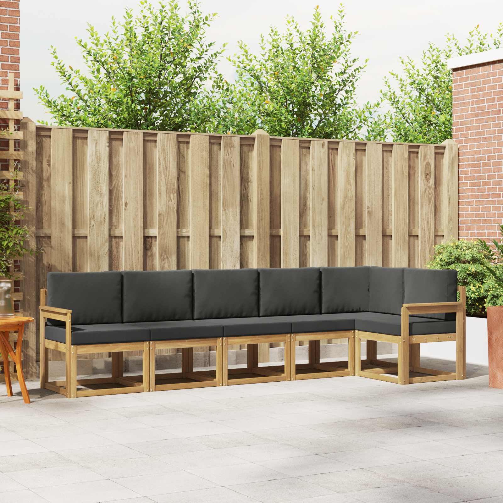 Set vanjskih sofa s jastukom 6 pcs Bijela i antracit Poliester