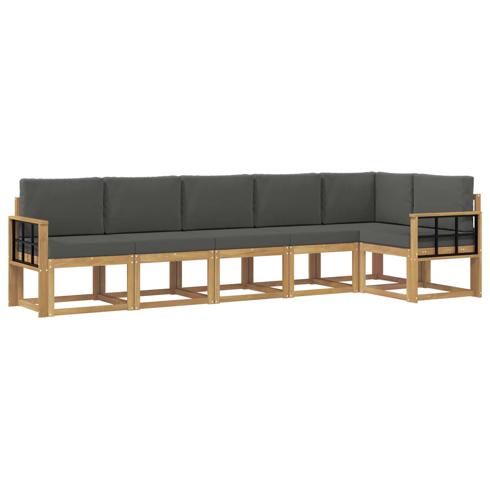 Set vanjskih sofa s jastukom 6 pcs Bijela i antracit Poliester