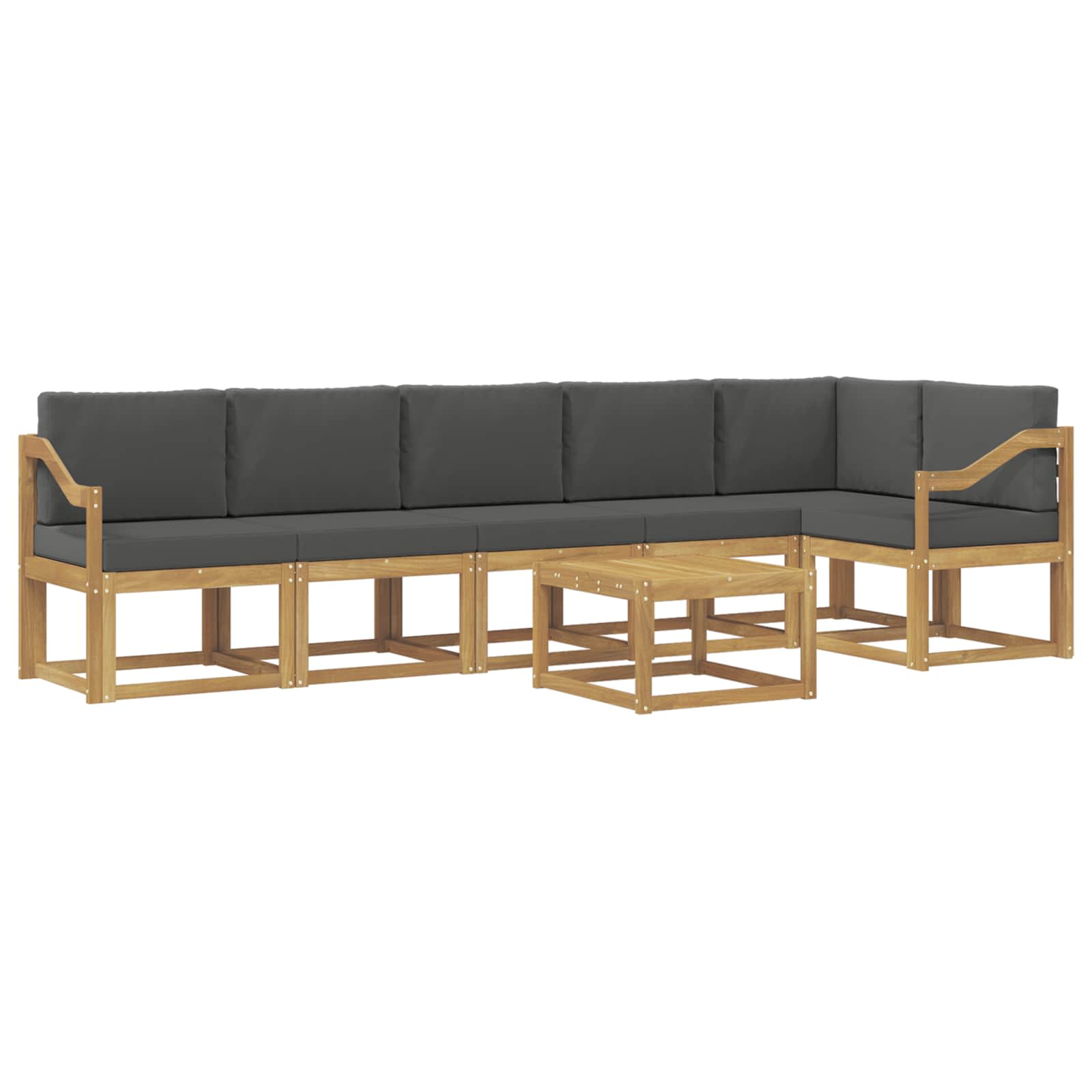 Set vanjskih sofa s jastukom 7 pcs Bijela i antracit Poliester