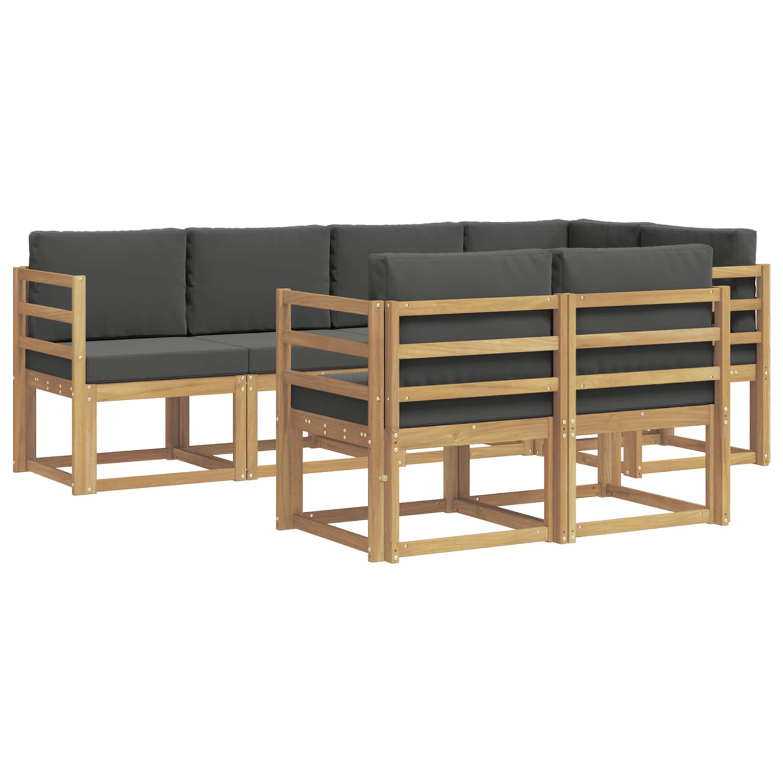 Set vanjskih sofa s jastukom 7 pcs Bijela i antracit Poliester