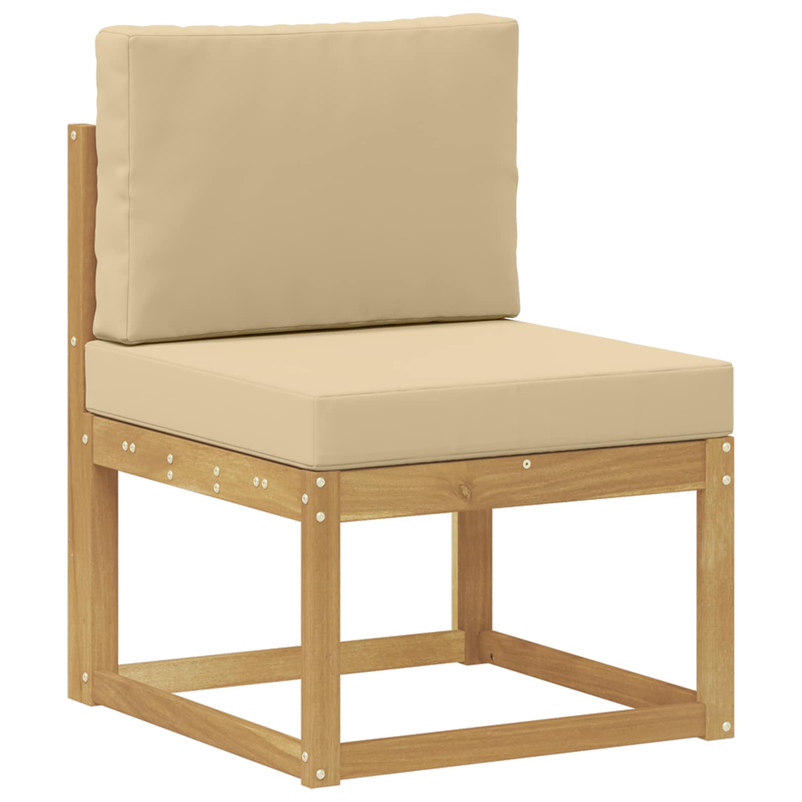 Set vanjskih sofa s jastukom 7 pcs Bijela i bež Poliester