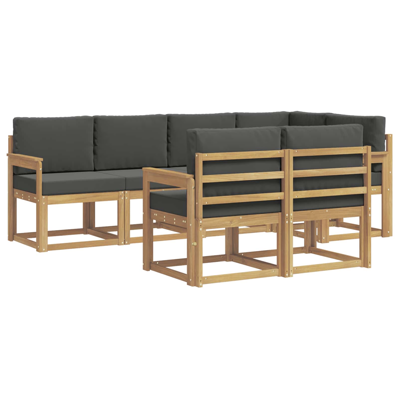Set vanjskih sofa s jastukom 7 pcs Bijela i antracit Poliester