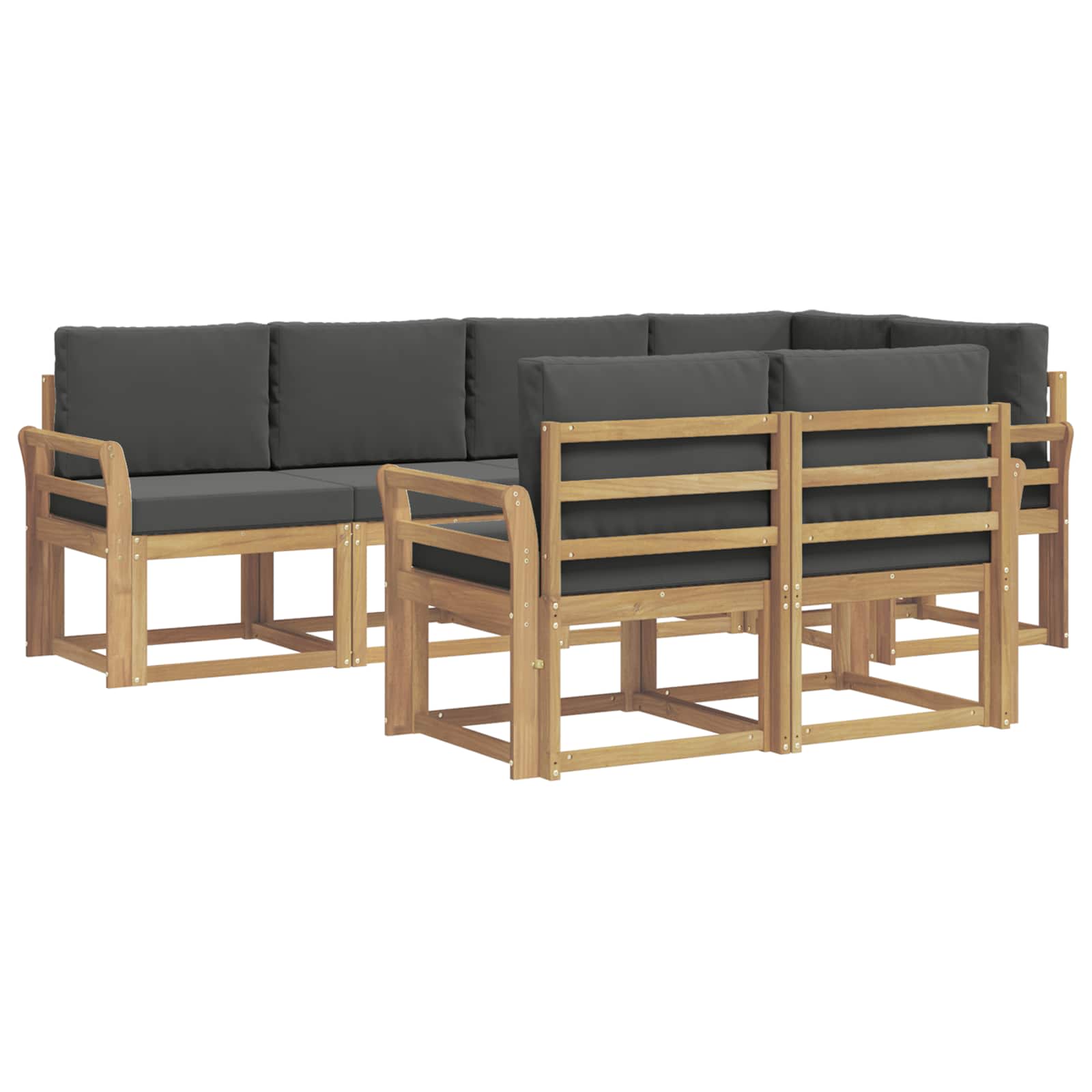 Set vanjskih sofa s jastukom 7 pcs Bijela i antracit Poliester