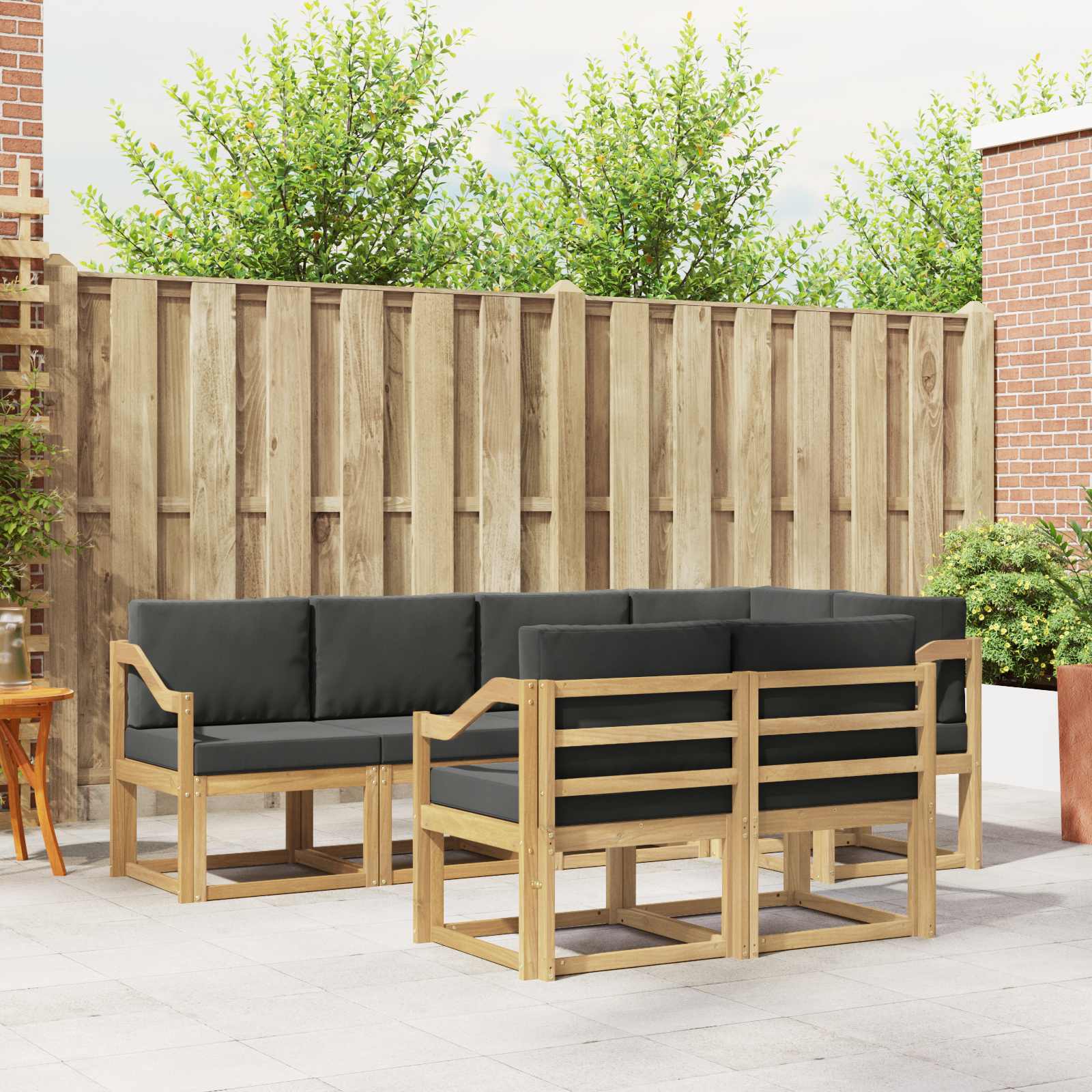 Set vanjskih sofa s jastukom 7 pcs Bijela i antracit Poliester
