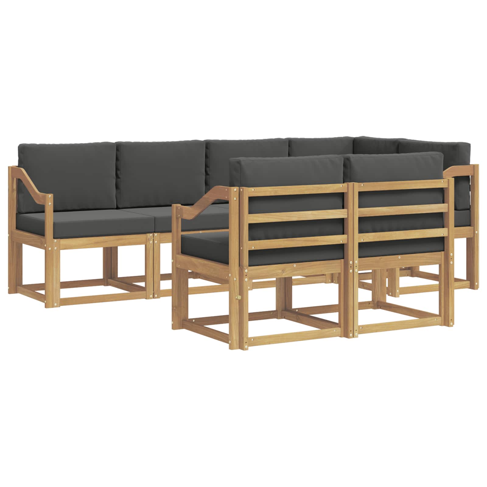 Set vanjskih sofa s jastukom 7 pcs Bijela i antracit Poliester