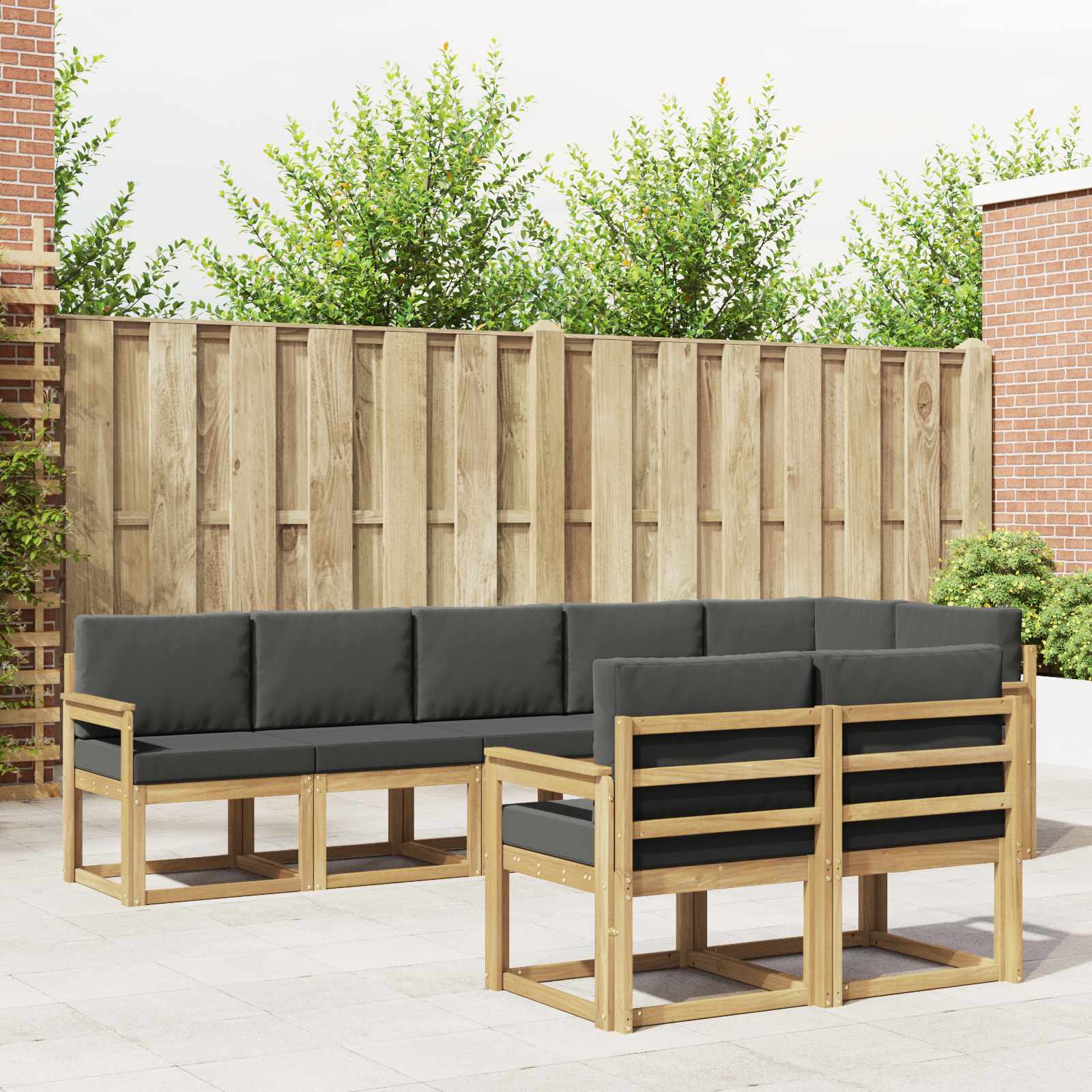 Set vanjskih sofa s jastukom 8 pcs Bijela i antracit Poliester