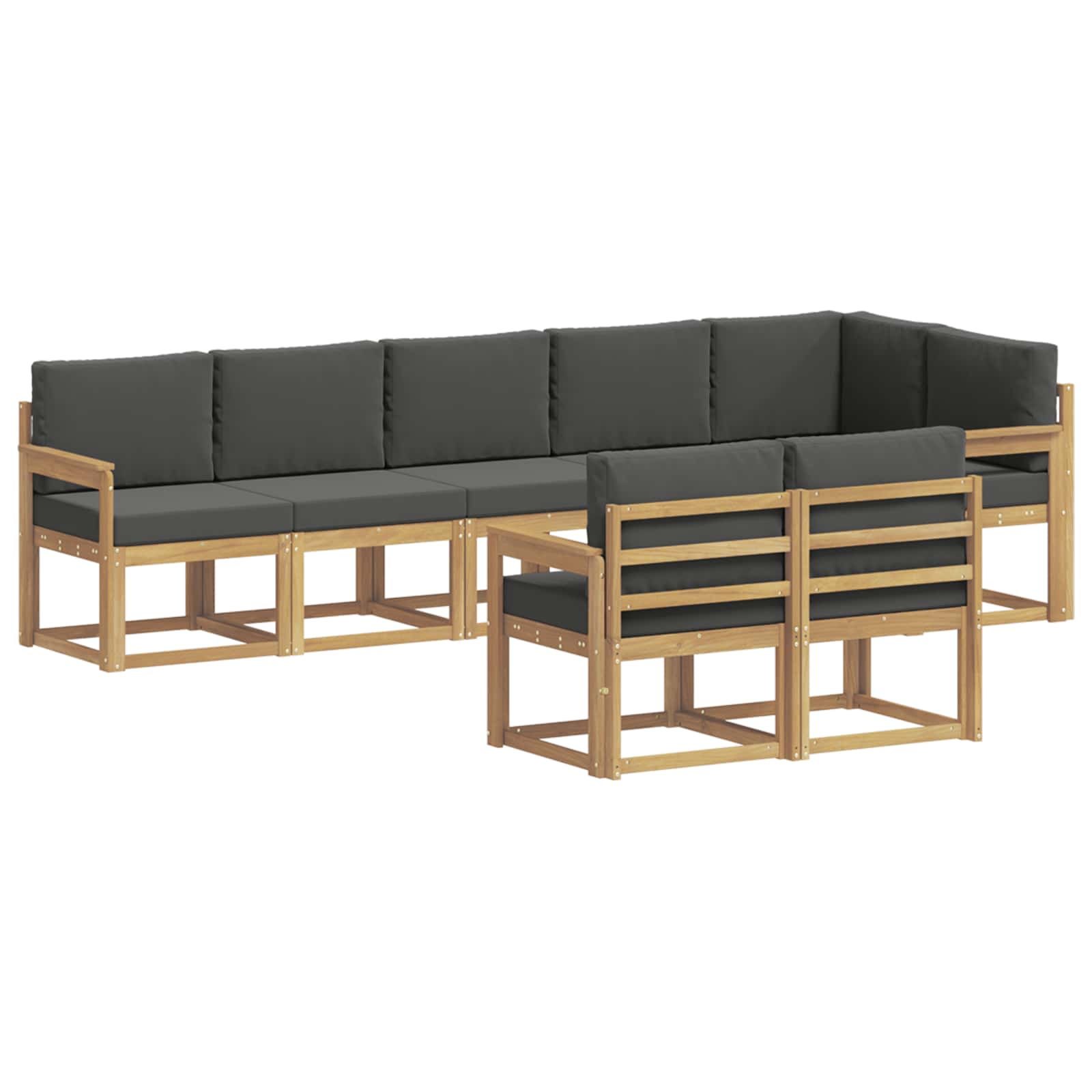 Set vanjskih sofa s jastukom 8 pcs Bijela i antracit Poliester