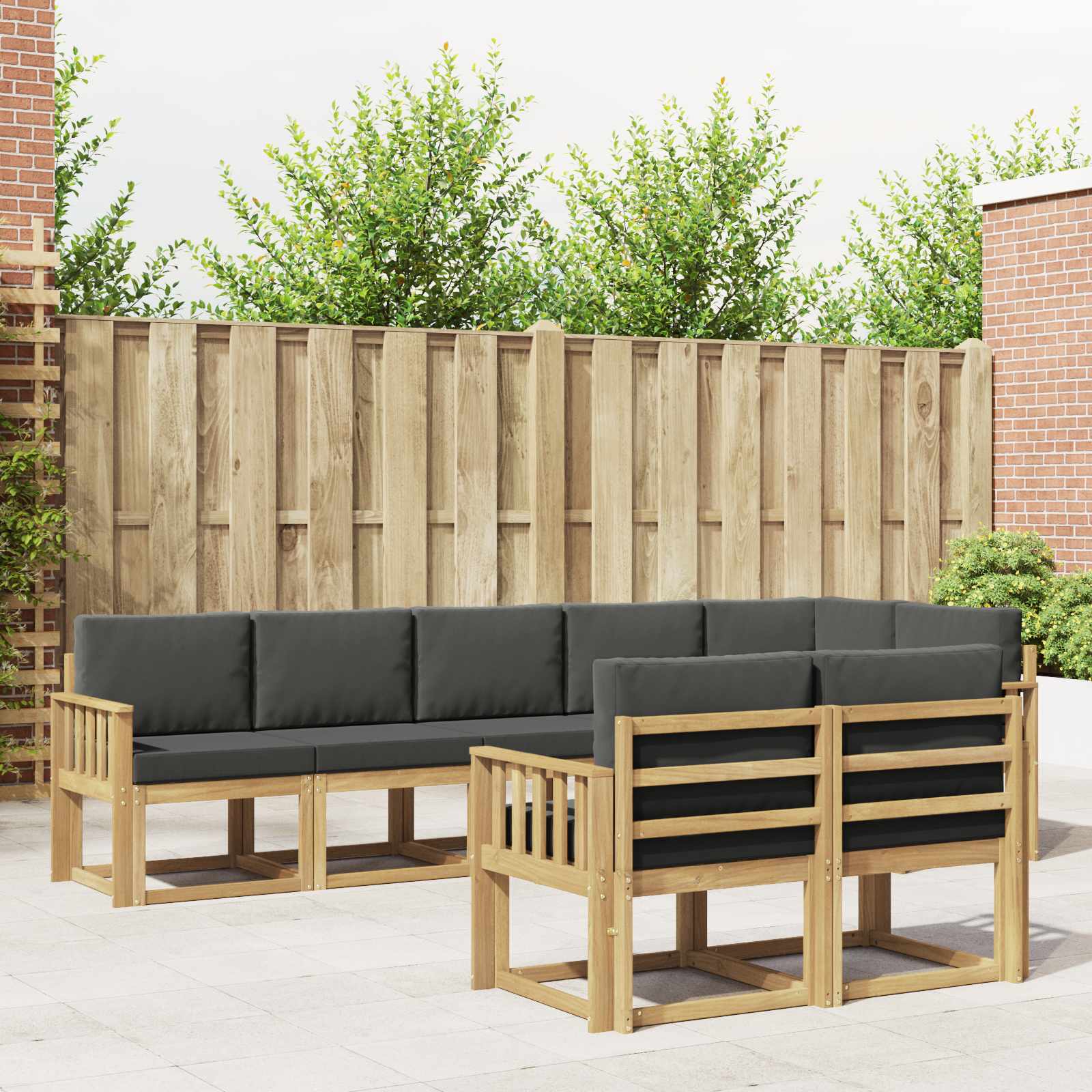 Set vanjskih sofa s jastukom 8 pcs Bijela i antracit Poliester