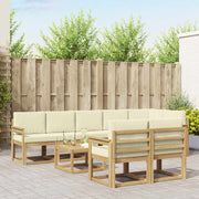Set vanjskih sofa s jastukom 9 pcs Bijela i krem Poliester