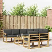 Set vanjskih sofa s jastukom 9 pcs Bijela i antracit Poliester