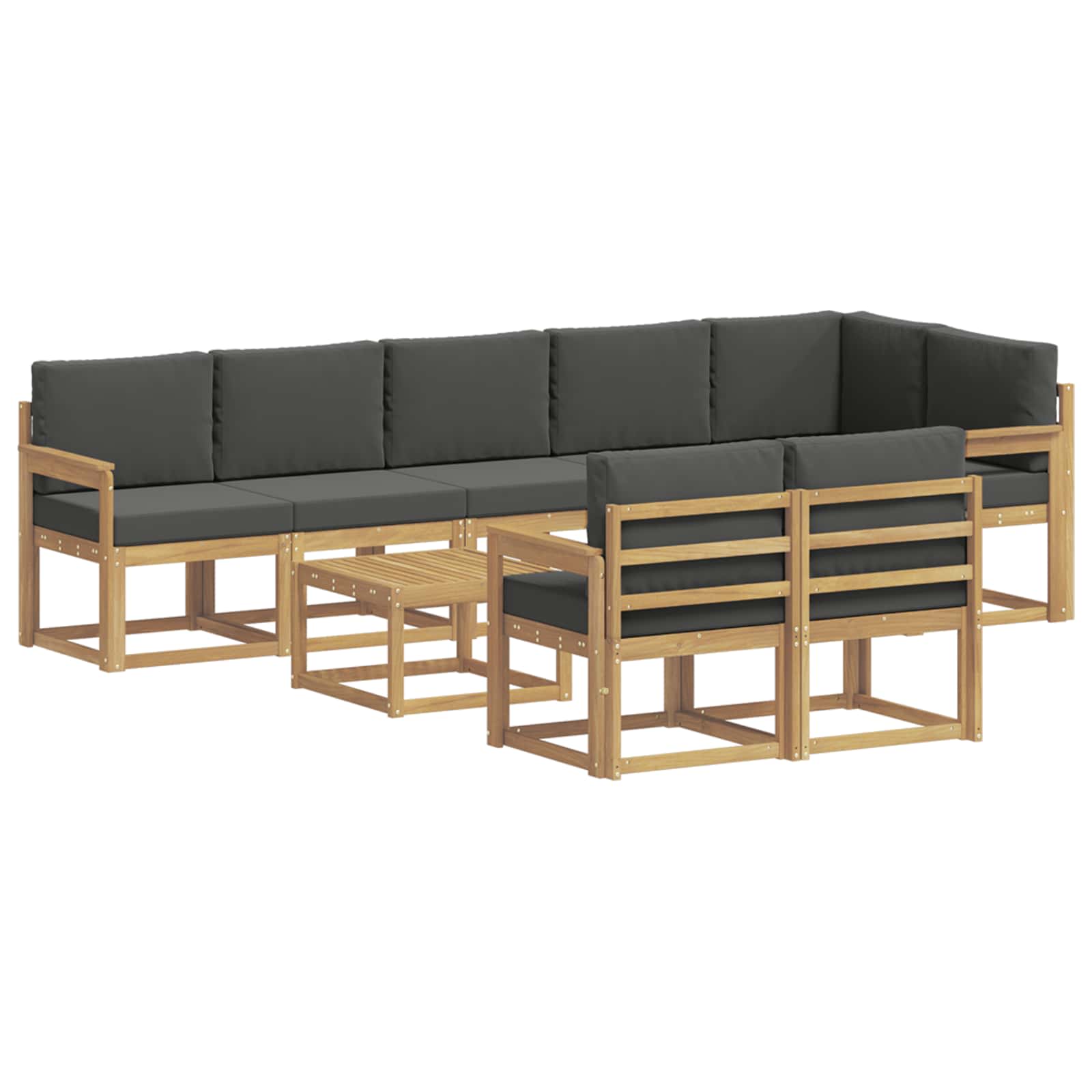 Set vanjskih sofa s jastukom 9 pcs Bijela i antracit Poliester