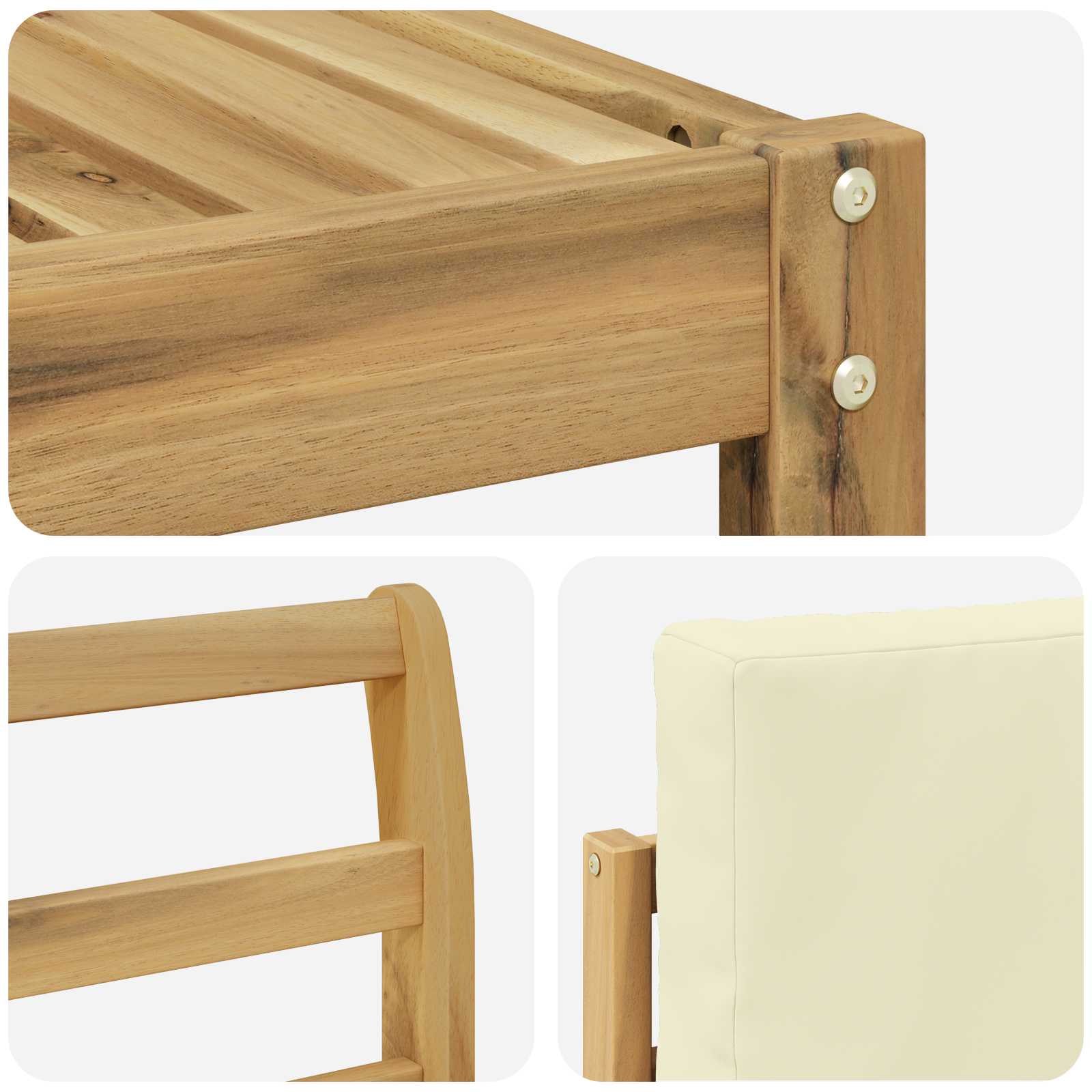 Set vanjskih sofa s jastukom 9 pcs Bijela i krem Poliester