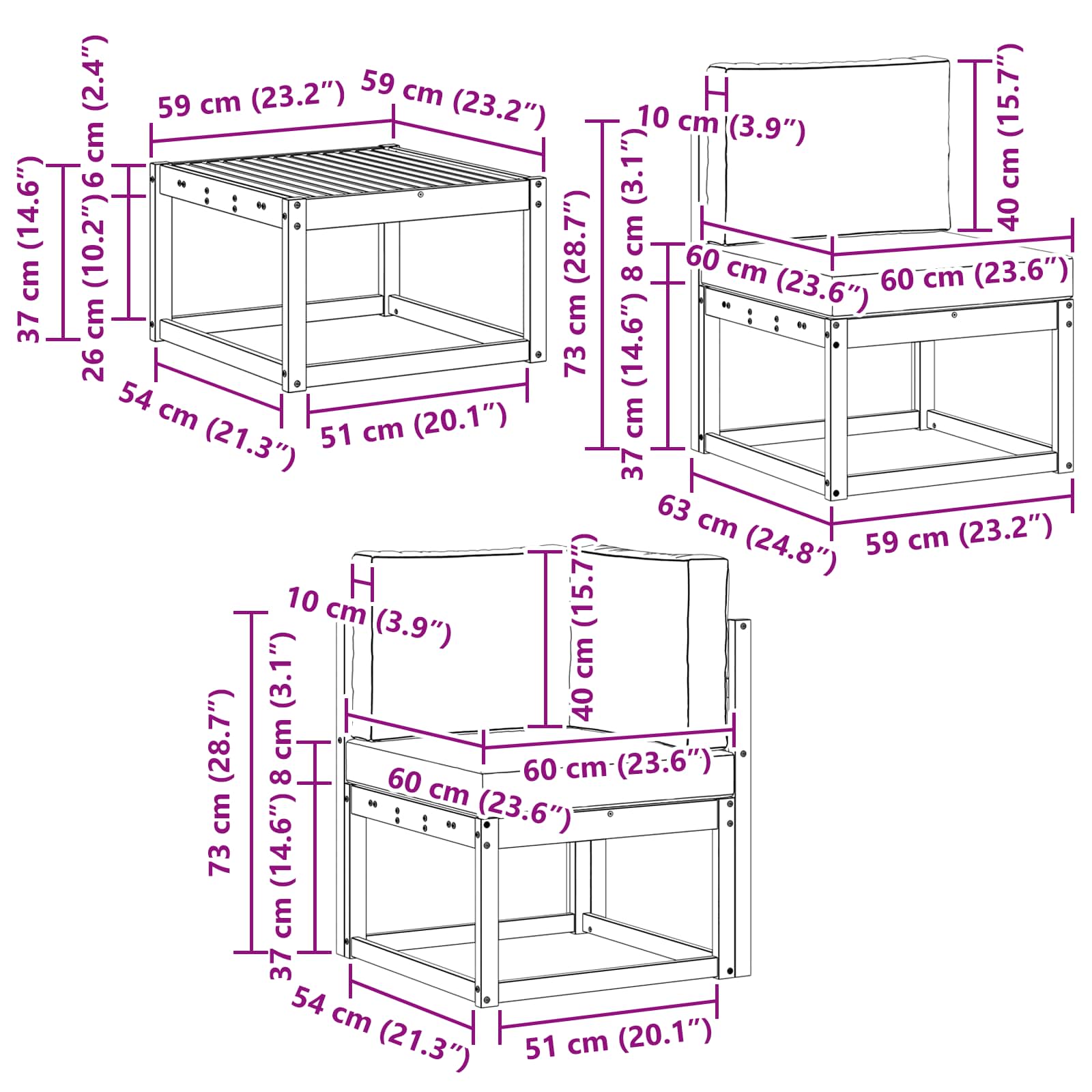 Set vanjskih sofa s jastukom 9 pcs Bijela i krem Poliester