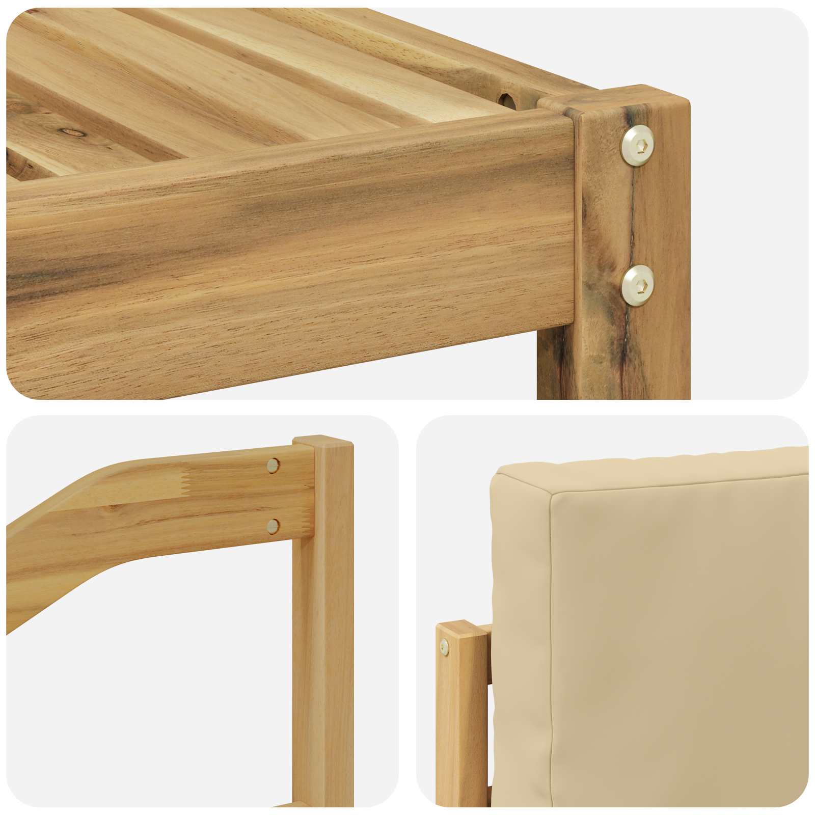Set vanjskih sofa s jastukom 9 pcs Bijela i bež Poliester