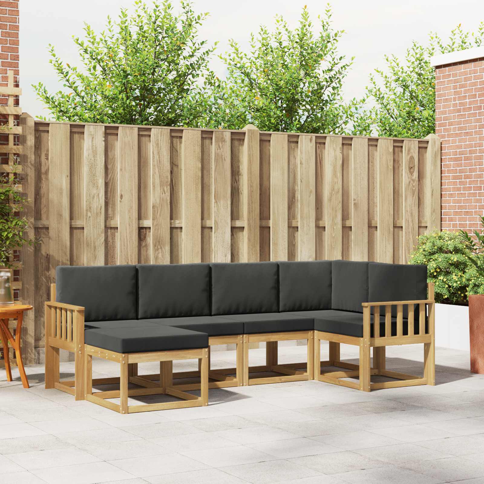Set vanjskih sofa s jastukom 6 pcs Bijela i antracit Poliester