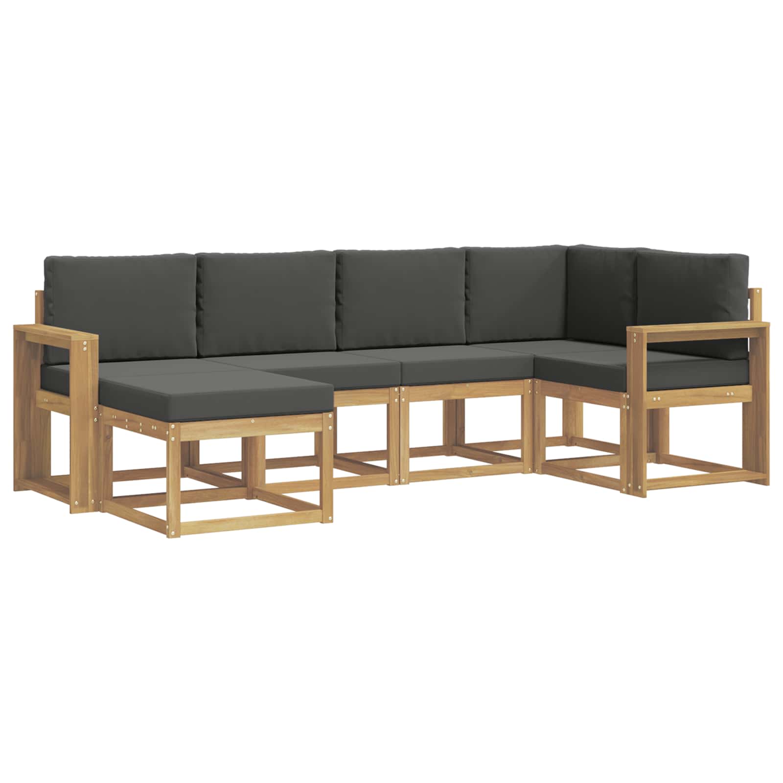 Set vanjskih sofa s jastukom 6 pcs Bijela i antracit Poliester