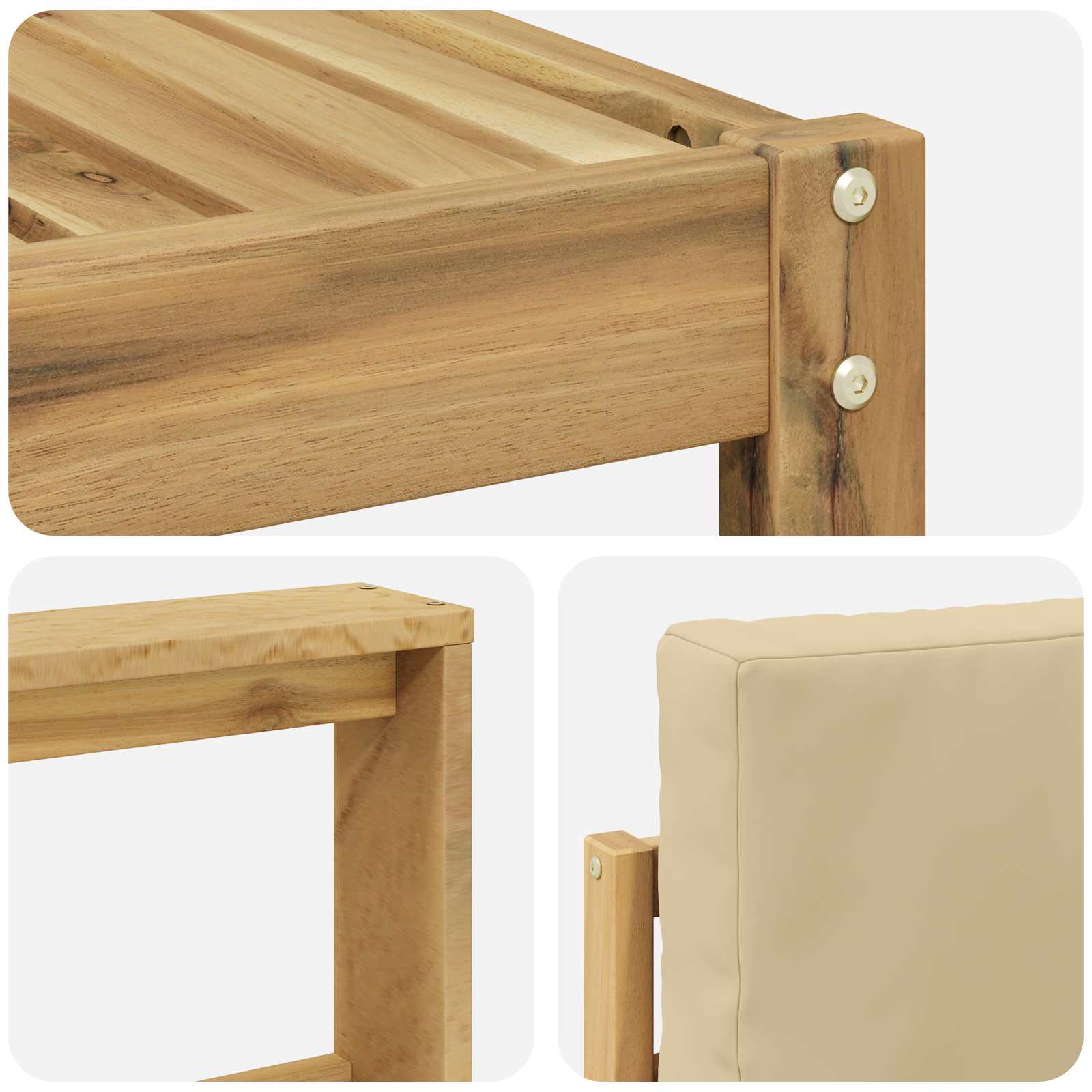 Set vanjskih sofa s jastukom 6 pcs Bijela i bež Poliester