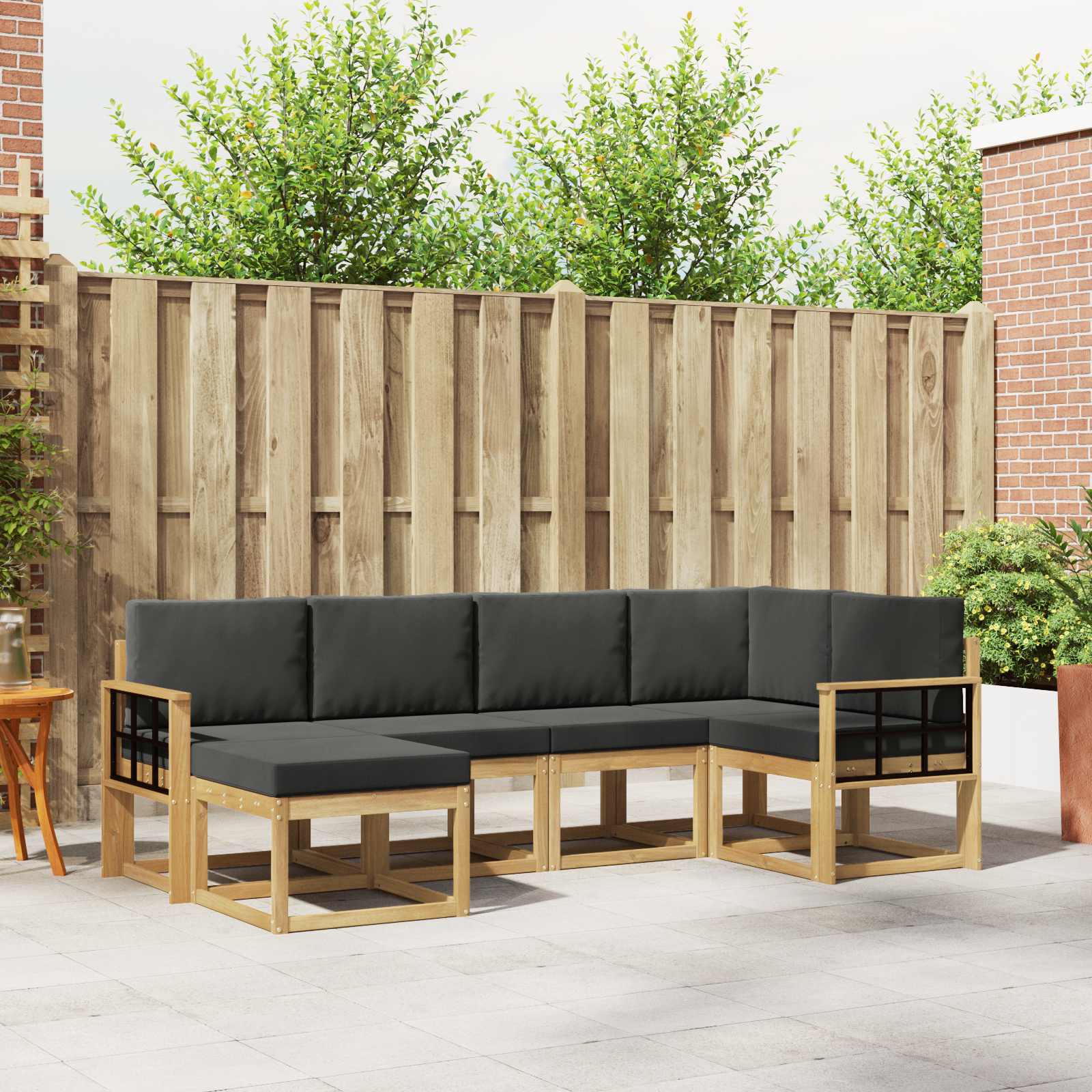 Set vanjskih sofa s jastukom 6 pcs Bijela i antracit Poliester