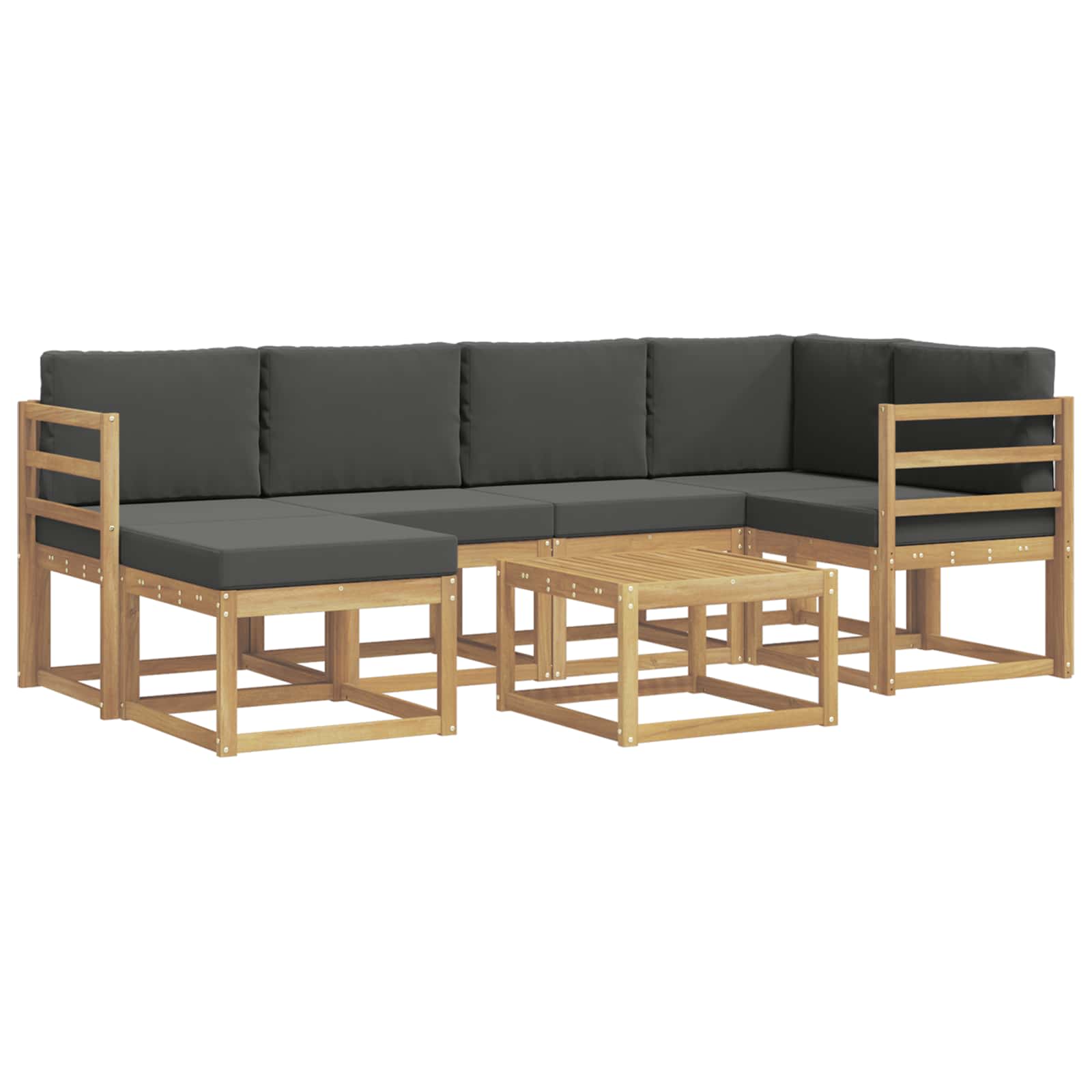 Set vanjskih sofa 7 pcs Bijela i antracit Čvrsto drvo akacije