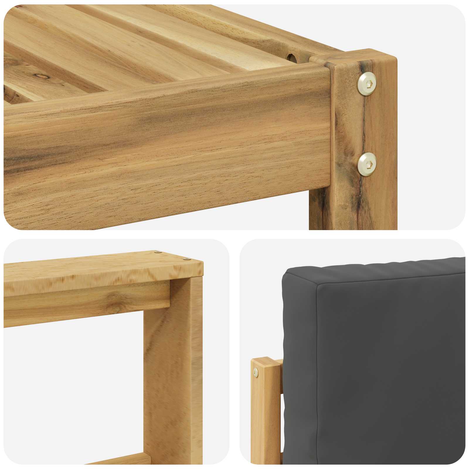 Set vanjskih sofa 7 pcs Bijela i antracit Čvrsto drvo akacije