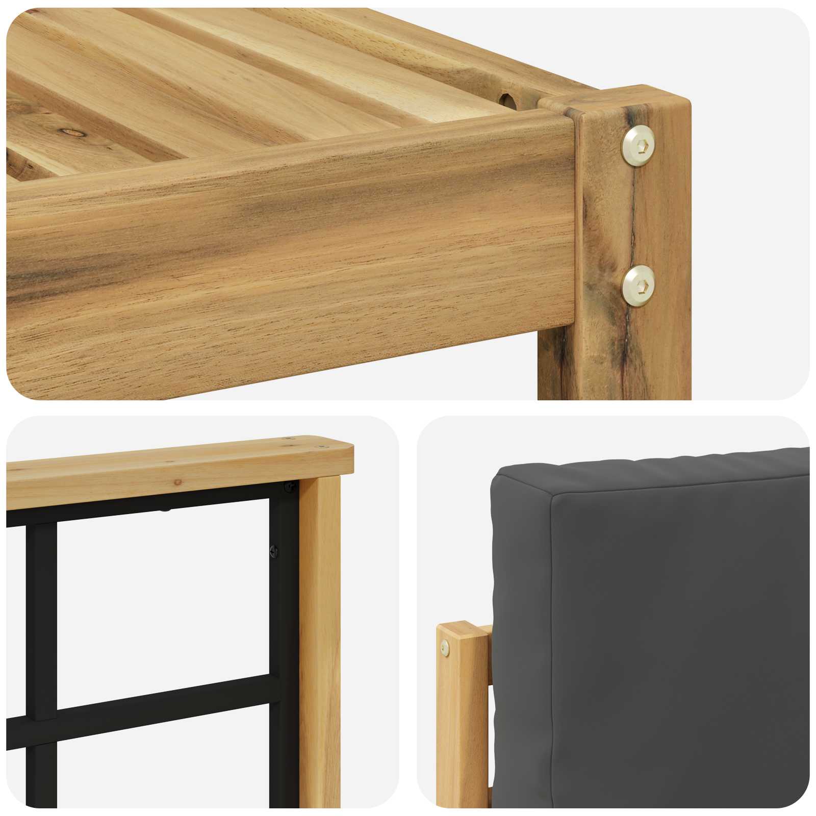 Set vanjskih sofa 7 pcs Bijela i antracit Čvrsto drvo akacije