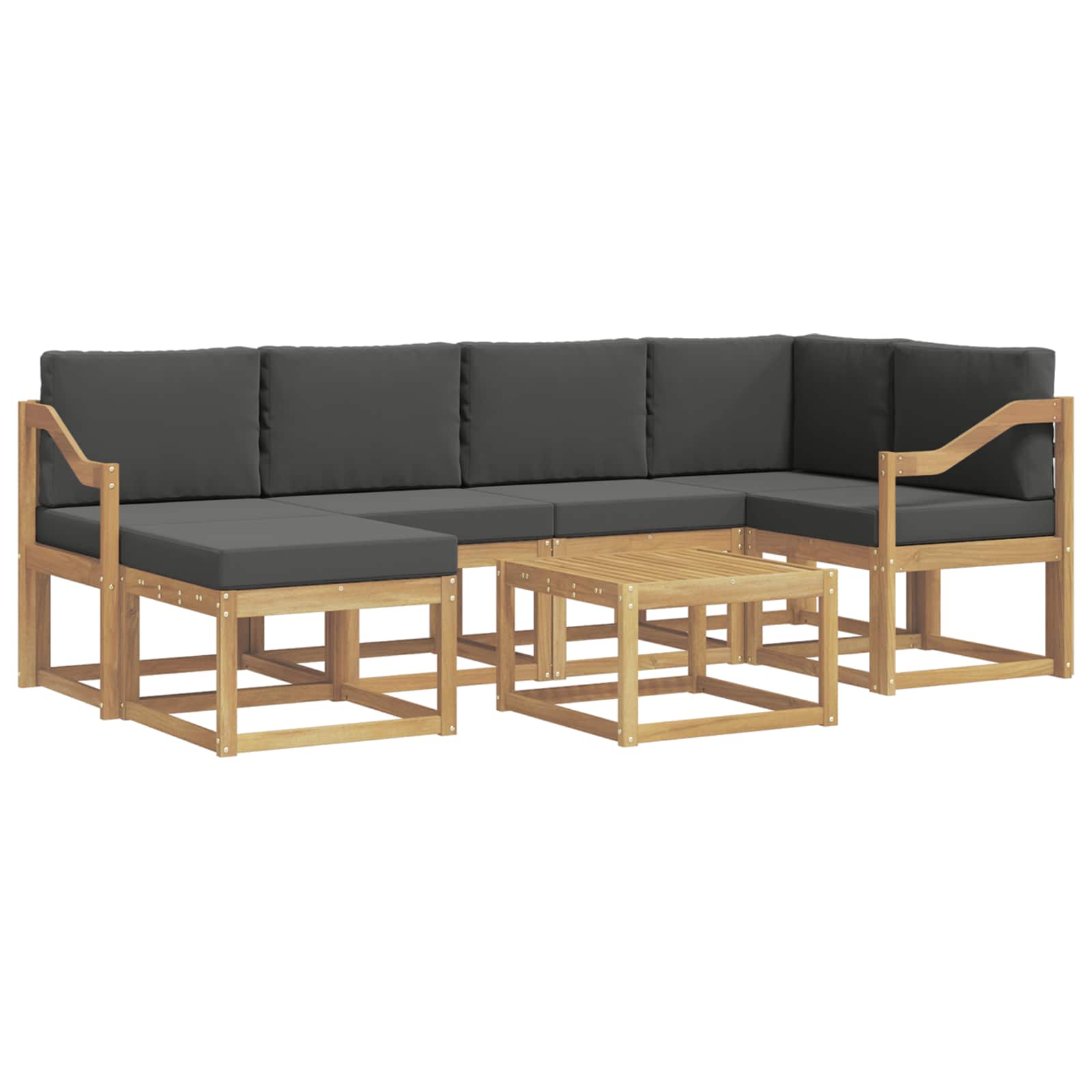 Set vanjskih sofa 7 pcs Bijela i antracit Čvrsto drvo akacije