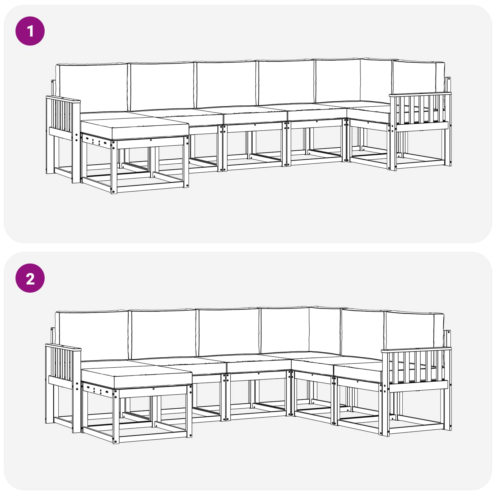 Set vanjskih sofa s jastukom 7 pcs Bijela i antracit Poliester